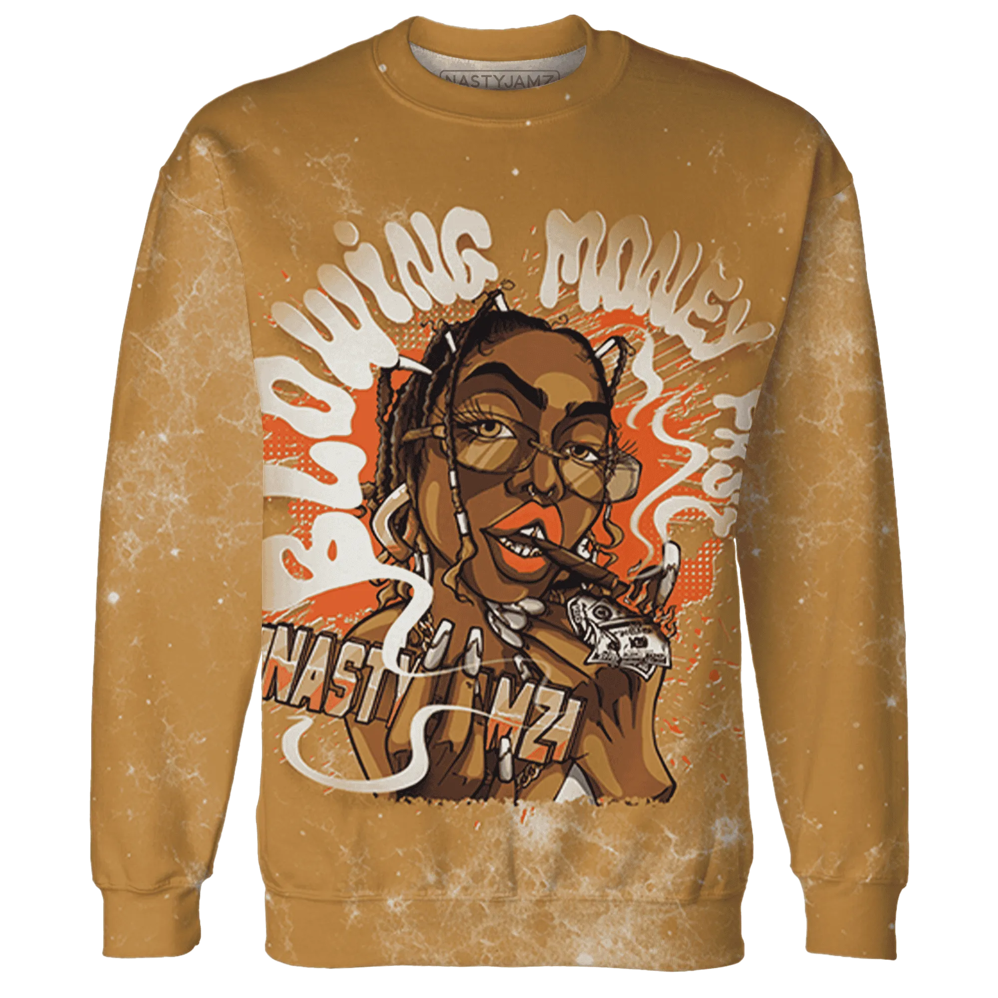 Dunk-Low-Retro-Wheat-Orange-NastyJamz-Sweatshirt-Match-Blowing-Money-Fast-Girl-3D