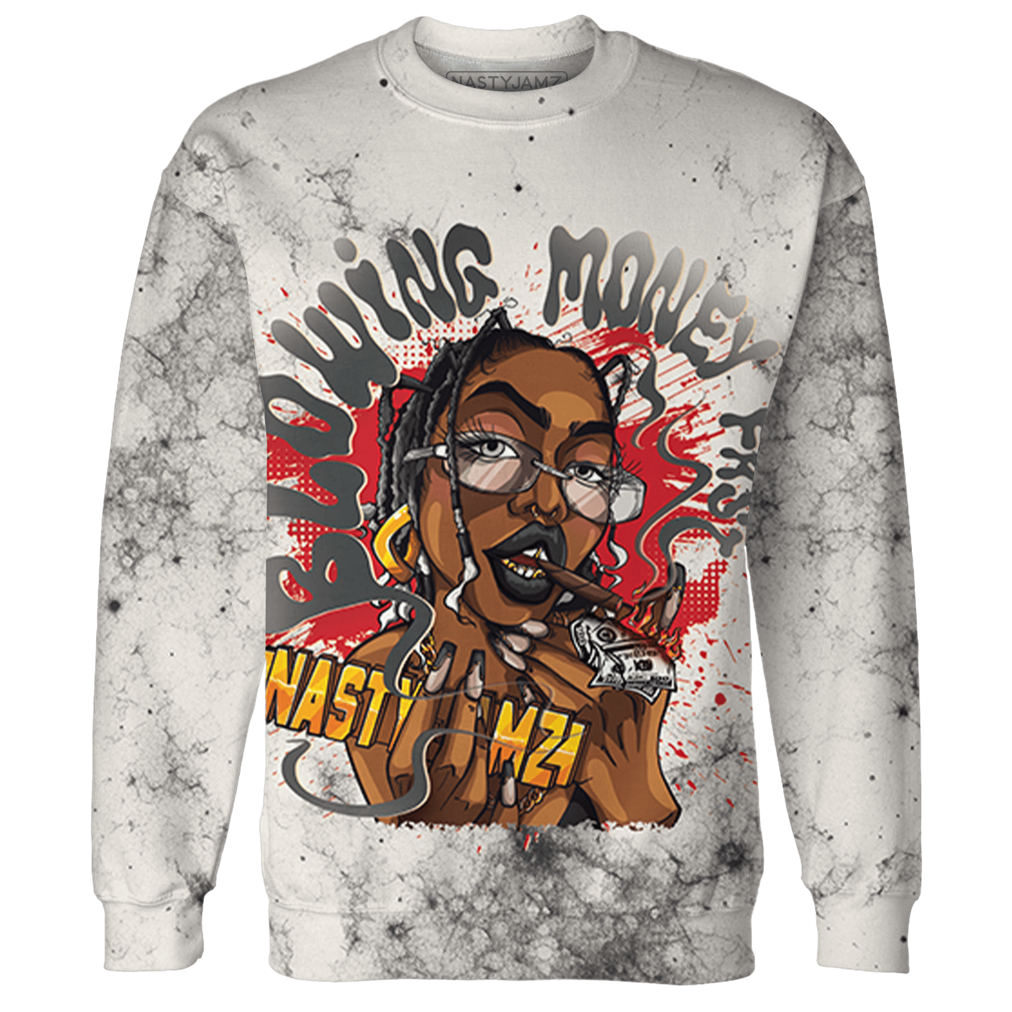 Jumman Jack Universityy Red Sweatshirt Match Blowing Money Fast Girl 3D All-Over Print - NastyJamz