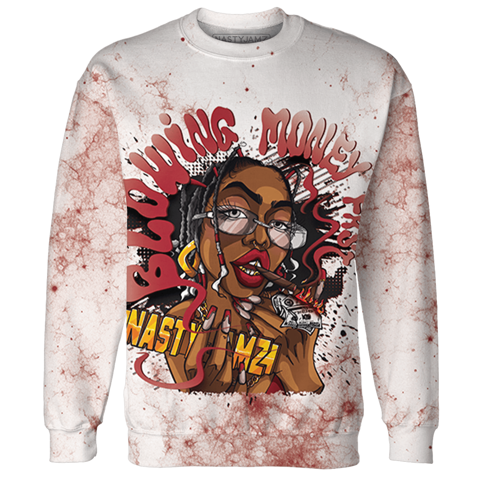Cherry 12s Sweatshirt Match Blowing Money Fast Girl 3D All-Over Print - NastyJamz