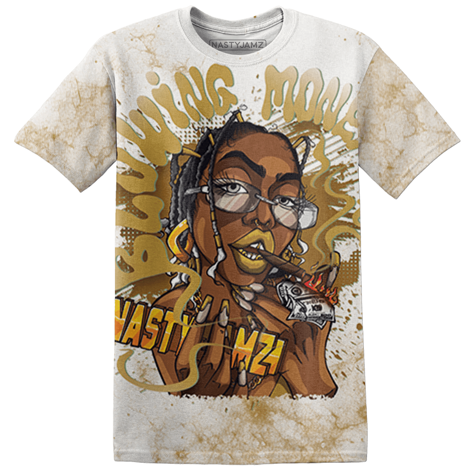 Wheat 13s T Shirt Match Blowing Money Fast Girl 3D All-Over Print - NastyJamz