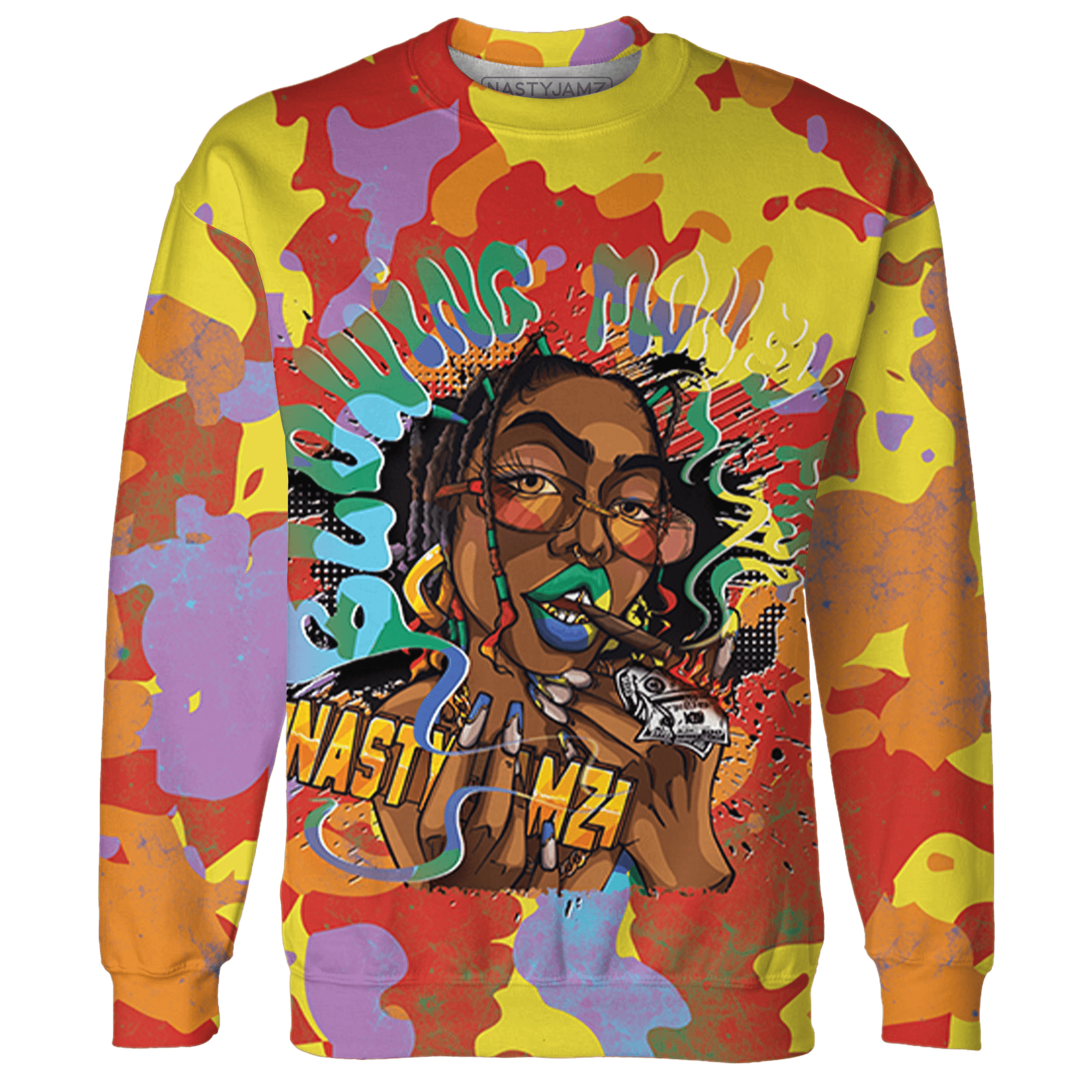 Mid GS Six Championships 1s Sweatshirt Match Blowing Money Fast Girl 3D All-Over Print - NastyJamz