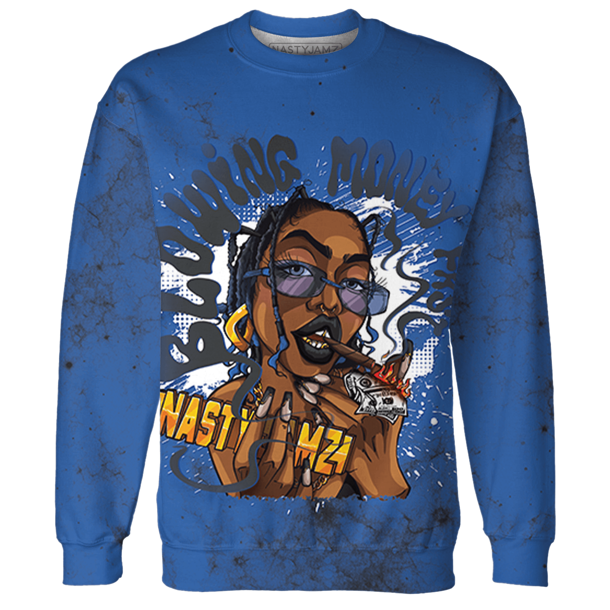 Royal Reimagined 1s Sweatshirt Match Blowing Money Fast Girl 3D All-Over Print - NastyJamz