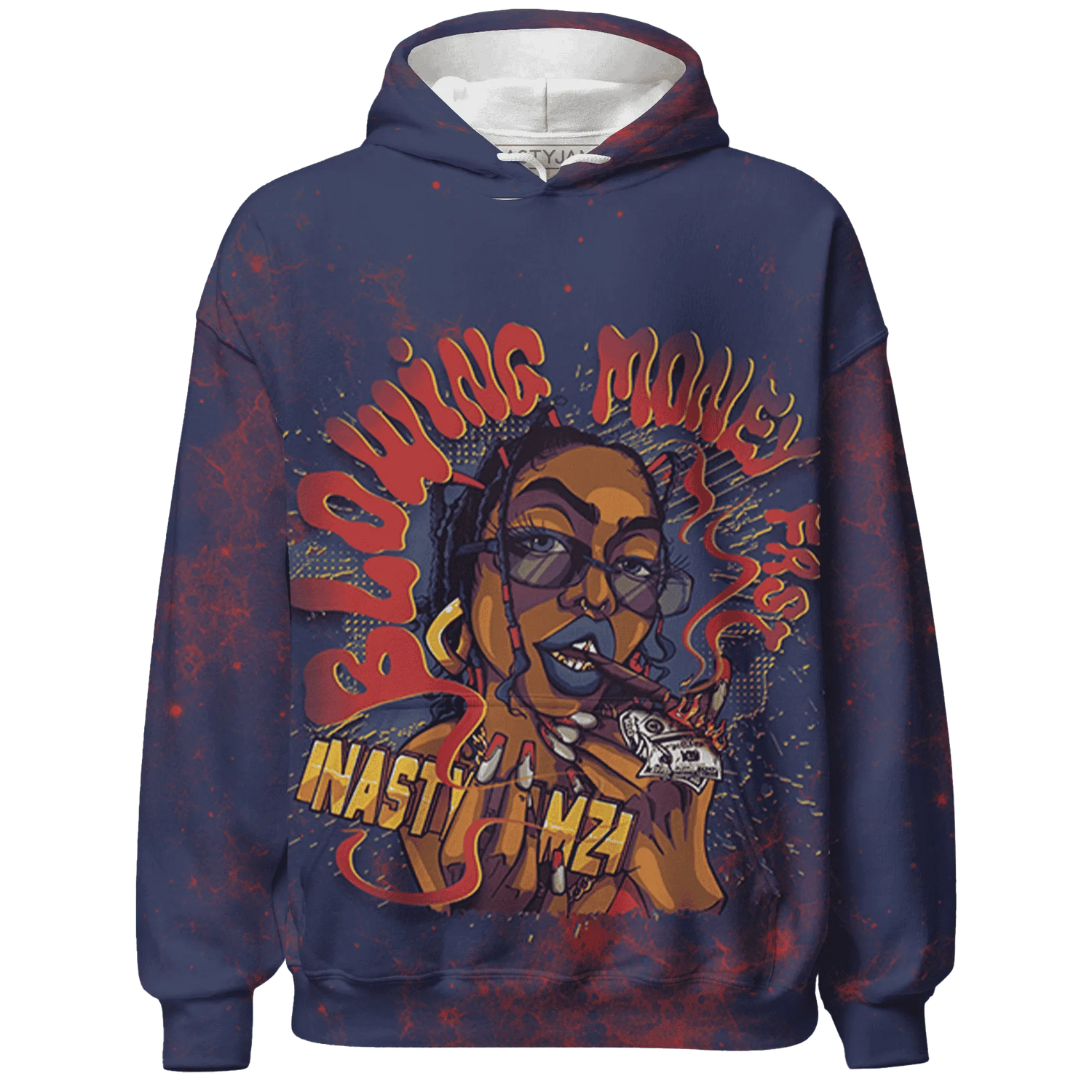 VaporMax-Air-Plus-Midnight-Navy-Gold-Black-Hoodie-Match-Blowing-Money-Fast-Girl-3D
