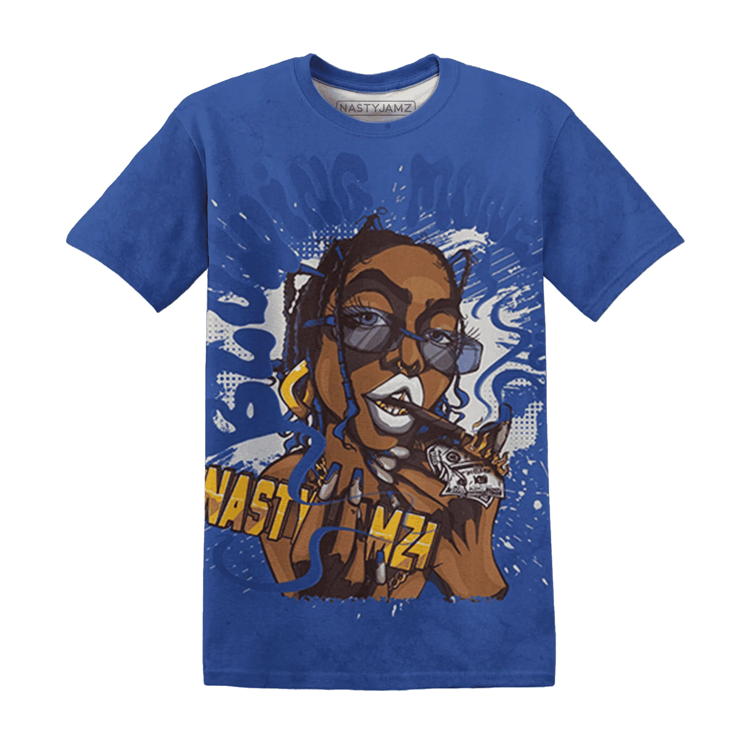 VaporMax-Game-Royal-Blue-T-Shirt-Match-Blowing-Money-Fast-Girl-3D