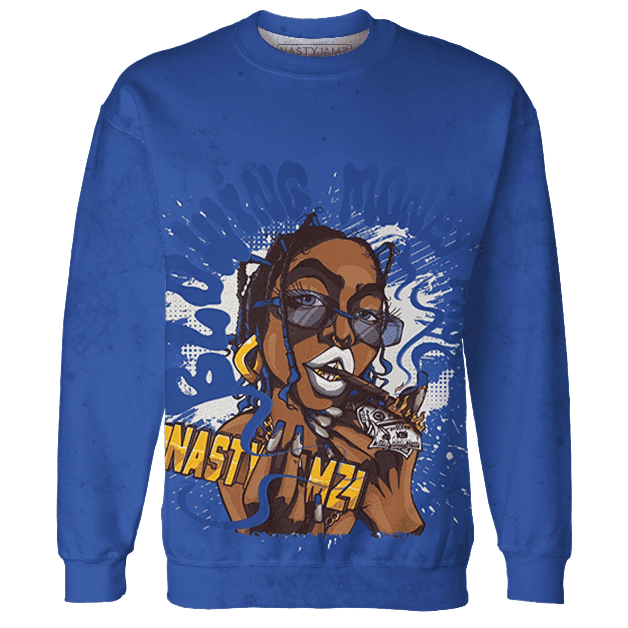 VaporMax-Game-Royal-Blue-Sweatshirt-Match-Blowing-Money-Fast-Girl-3D