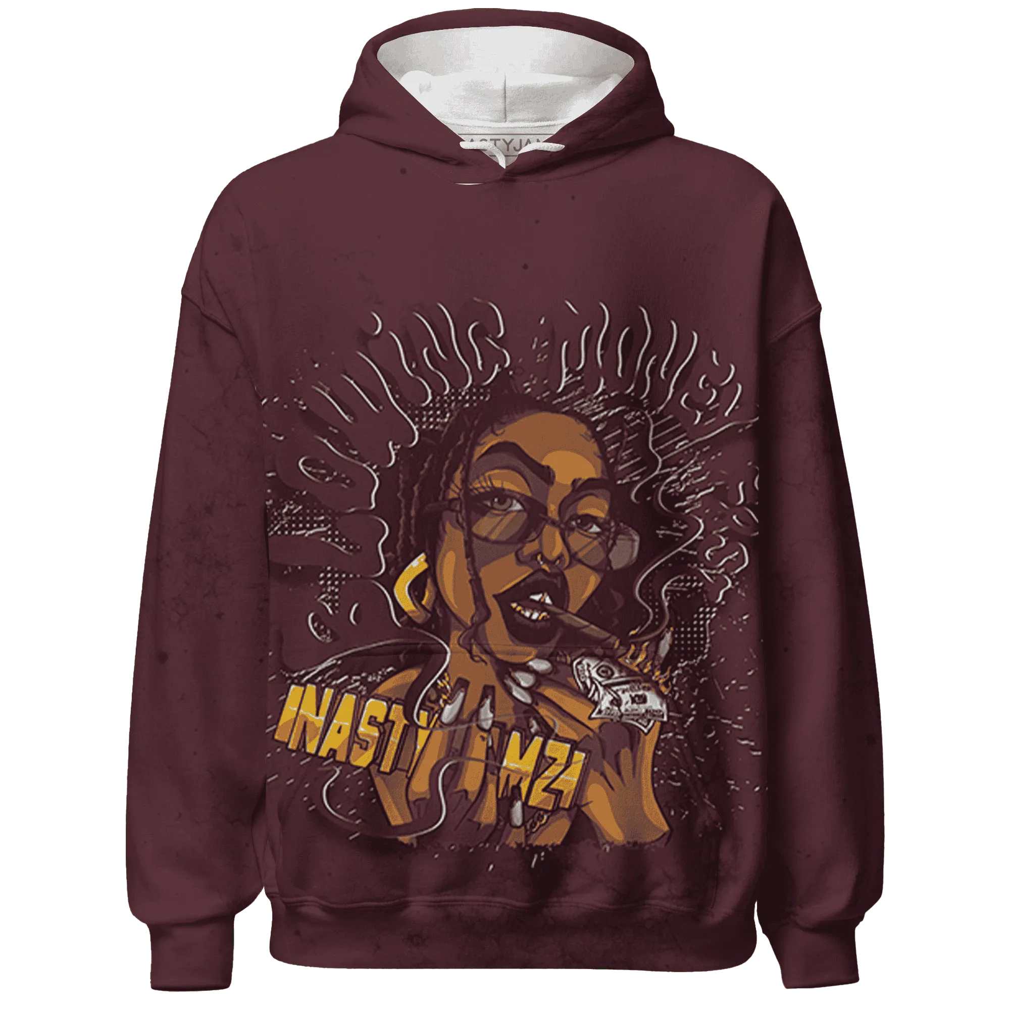 VaporMax-Night-Maron-Burgundy-Hoodie-Match-Blowing-Money-Fast-Girl-3D