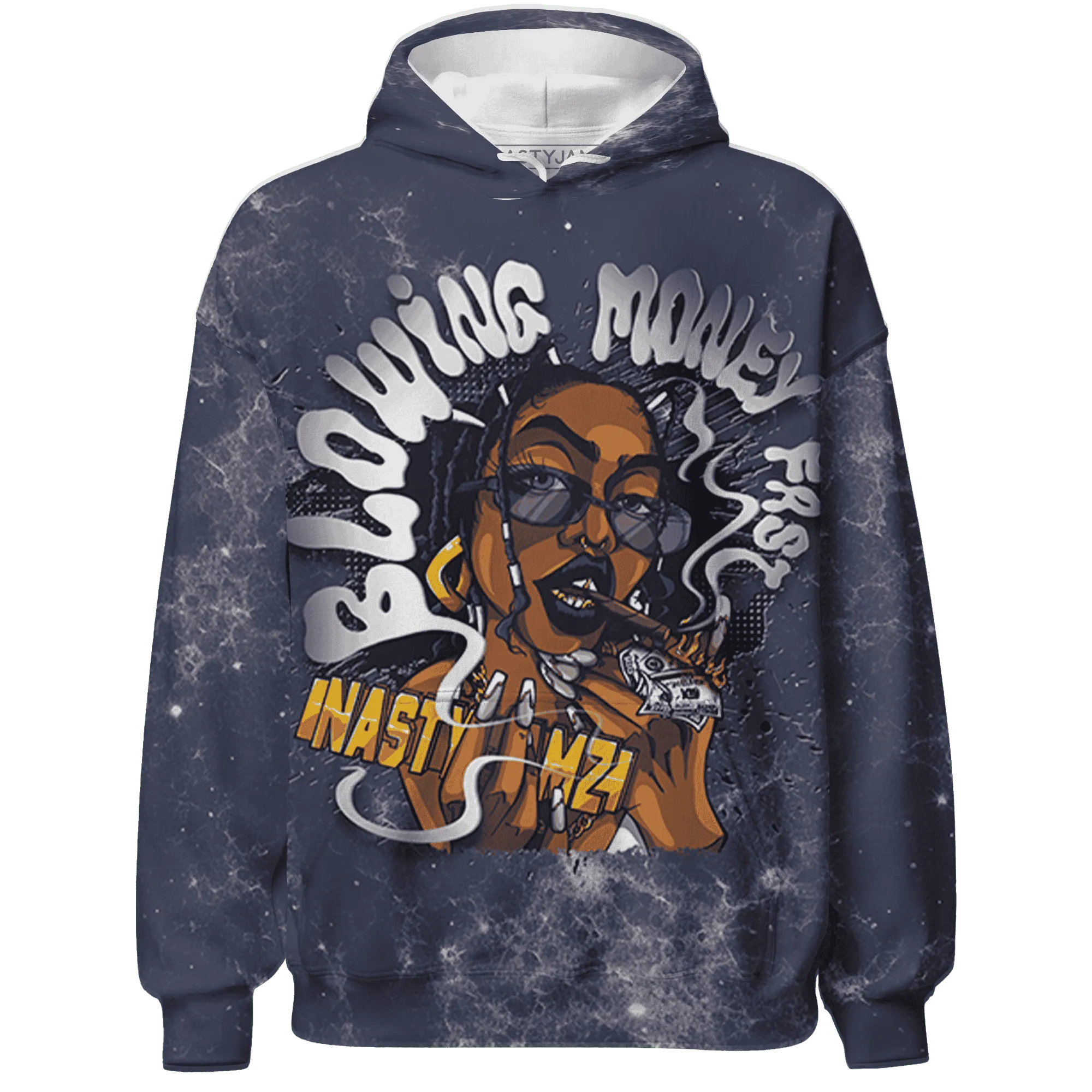 VaporMax-Plus-Midnight-Navy-White-Metallic-Silver-NastyJamz-Hoodie-Match-Blowing-Money-Fast-Girl-3D