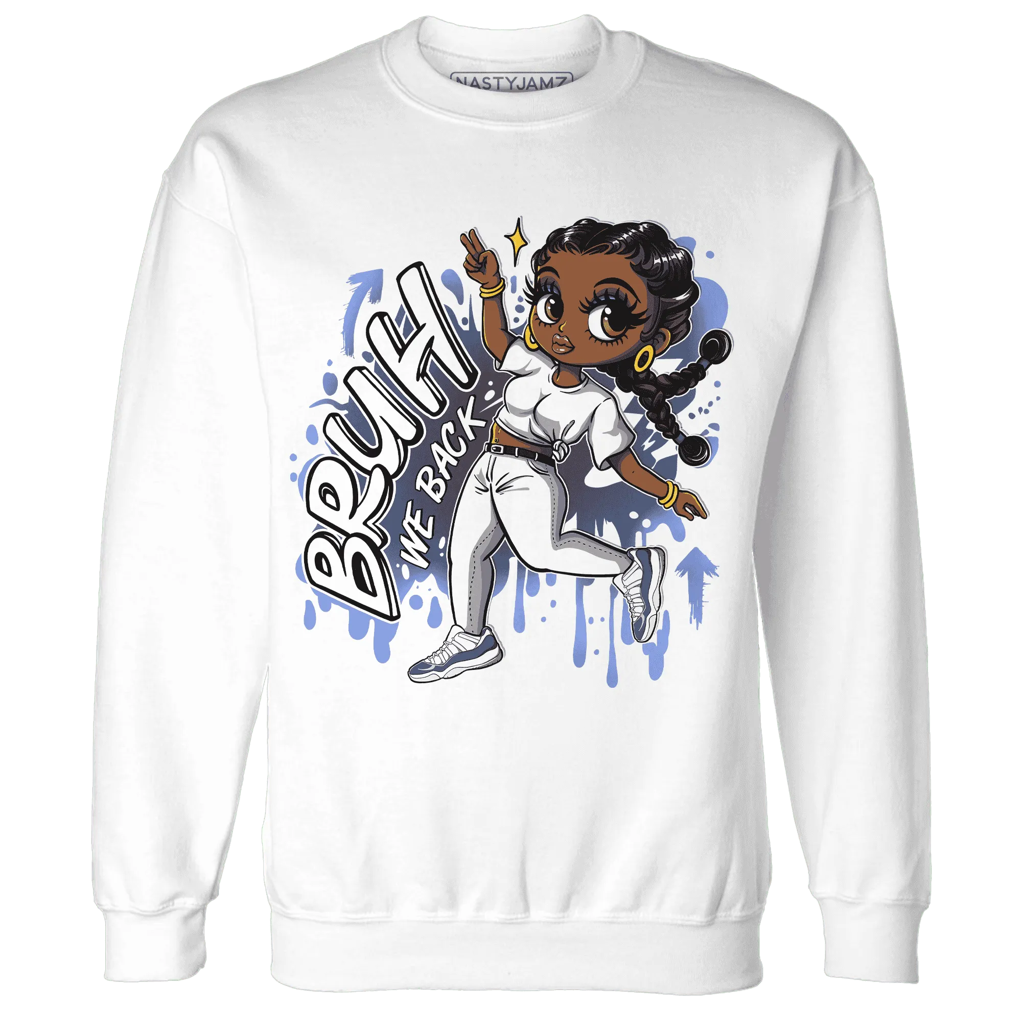 Low-Diffused-Blue-11s-Sweatshirt-Match-Bruh-We-Back-Girl