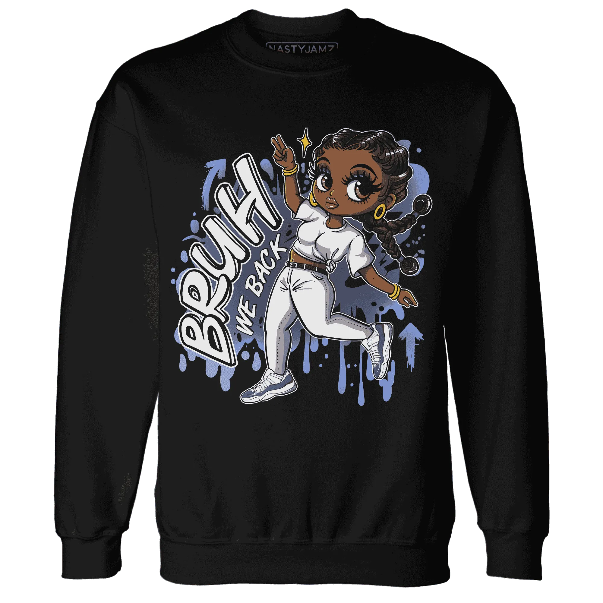 Low-Diffused-Blue-11s-Sweatshirt-Match-Bruh-We-Back-Girl
