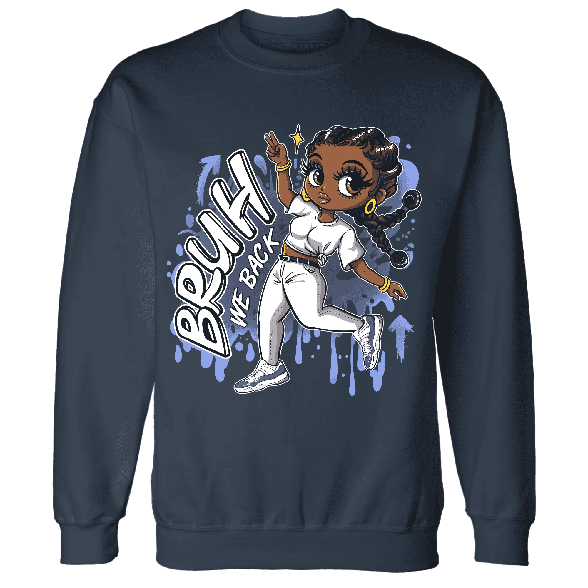Low-Diffused-Blue-11s-Sweatshirt-Match-Bruh-We-Back-Girl