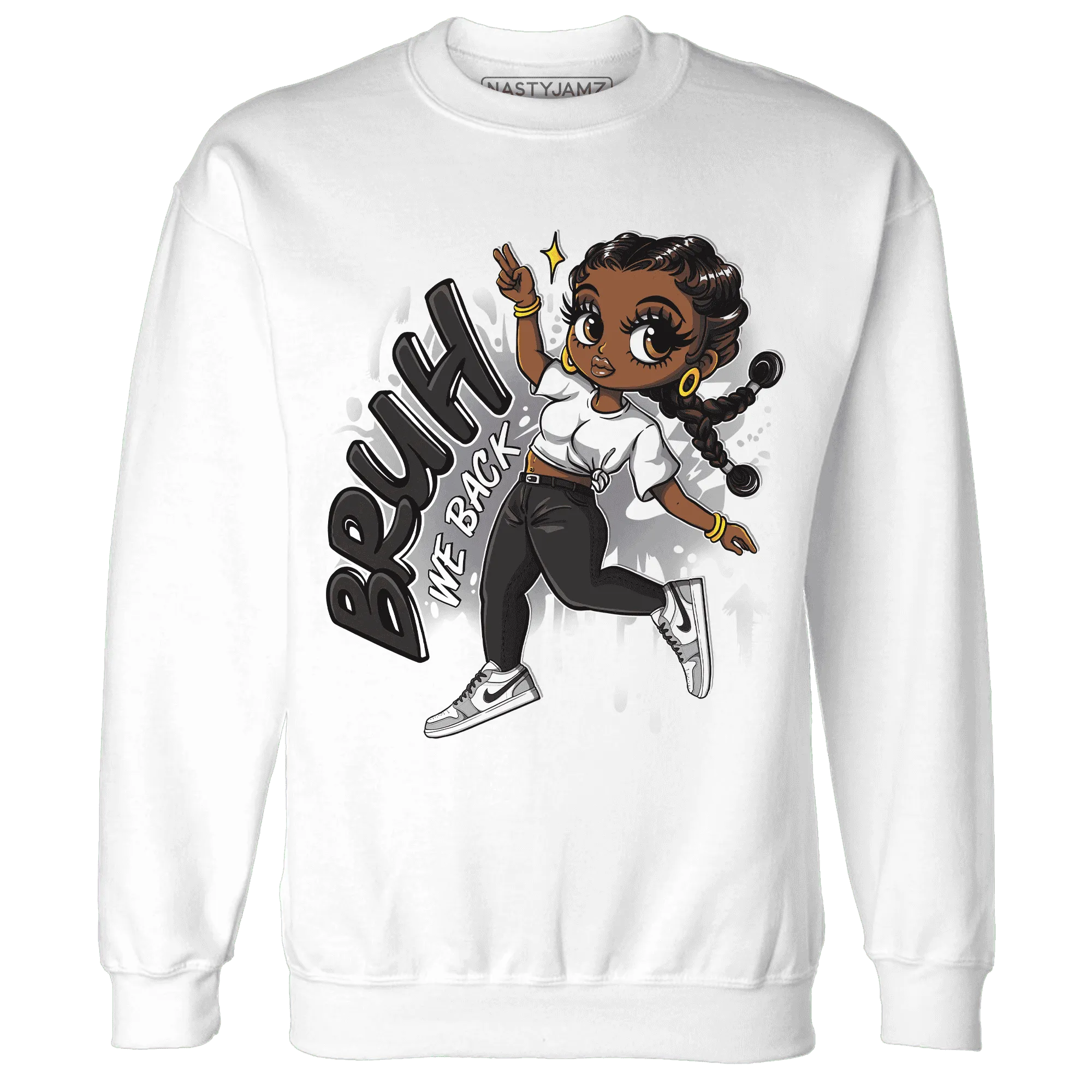 Wolf-Grey-1s-Sweatshirt-Match-Bruh-We-Back-Girl