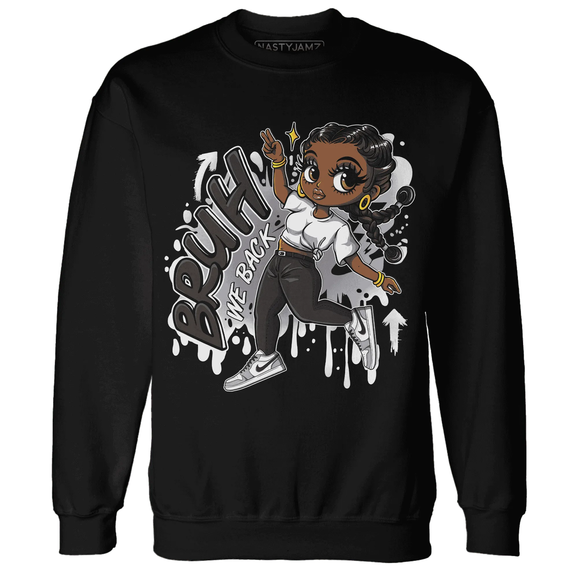 Wolf-Grey-1s-Sweatshirt-Match-Bruh-We-Back-Girl