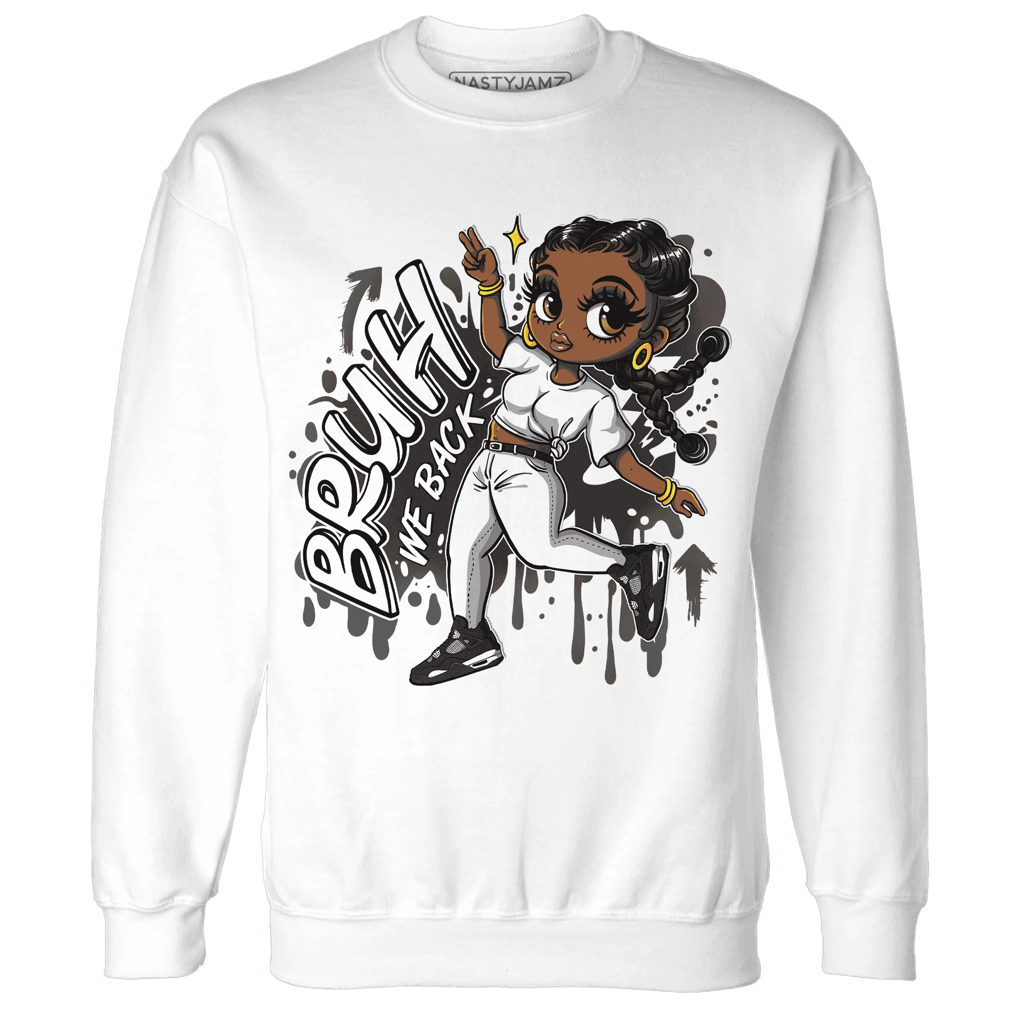 White-Thunder-4s-Sweatshirt-Match-Bruh-We-Back-Girl