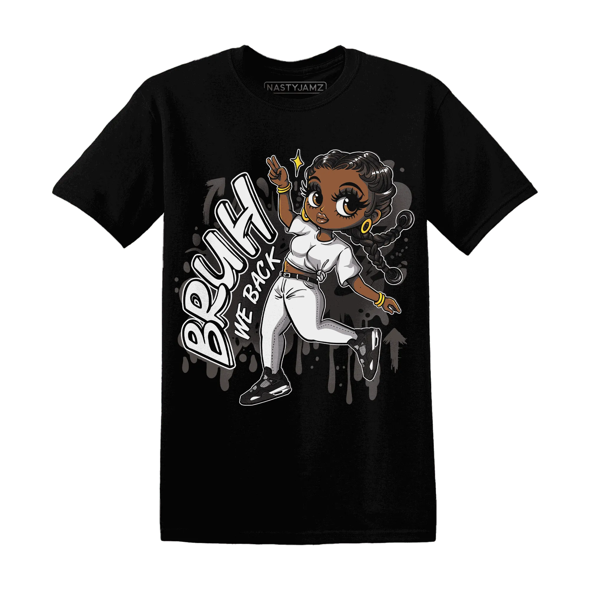 White-Thunder-4s-T-Shirt-Match-Bruh-We-Back-Girl