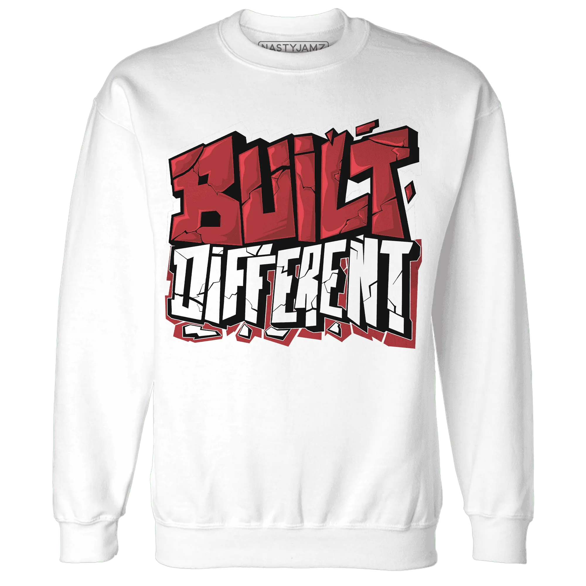Black-Toe-Reimagined-Red-White-1s-NastyJamz-Sweatshirt-Match-Built-Different