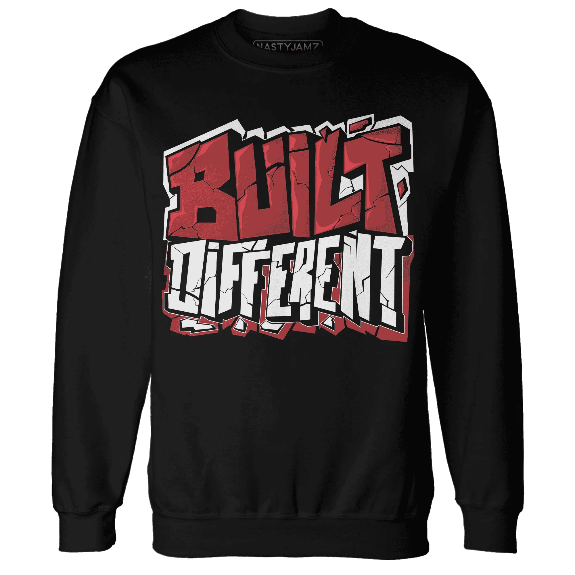 Black-Toe-Reimagined-Red-White-1s-NastyJamz-Sweatshirt-Match-Built-Different