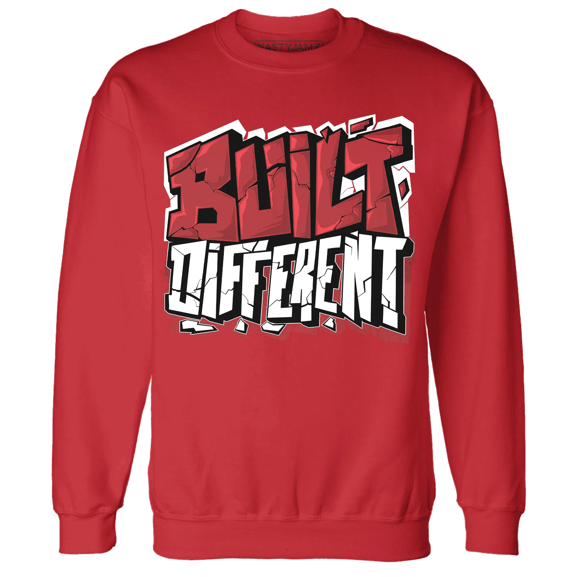 Black-Toe-Reimagined-Red-White-1s-NastyJamz-Sweatshirt-Match-Built-Different