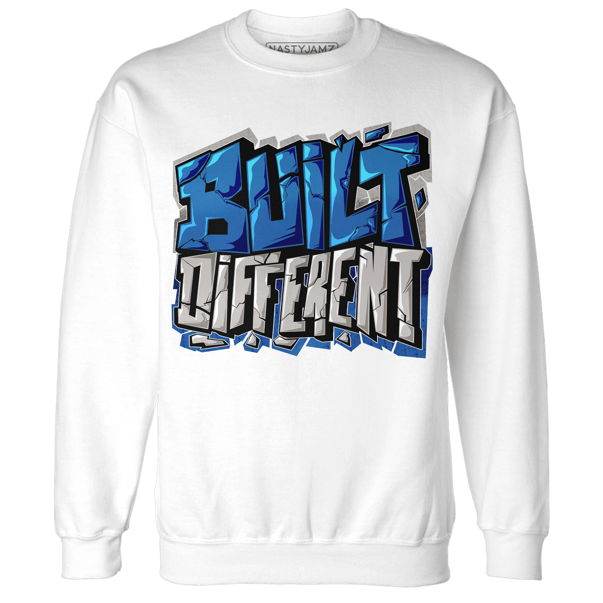 Industrial Blue 4s Sweatshirt Match Built Different - NastyJamz