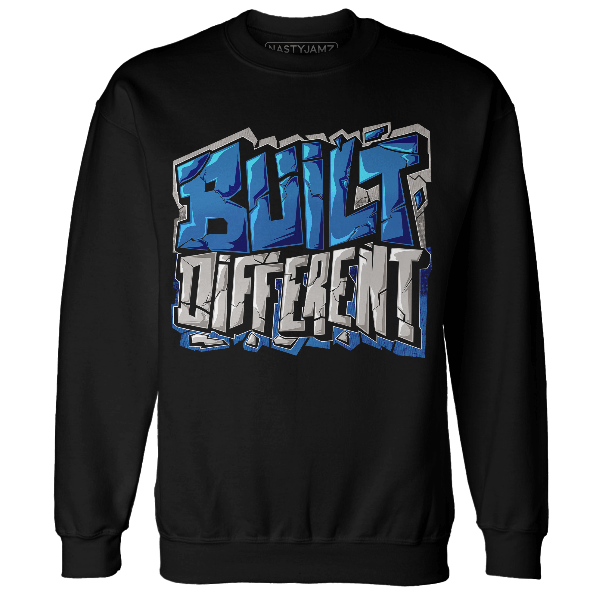 Industrial Blue 4s Sweatshirt Match Built Different - NastyJamz