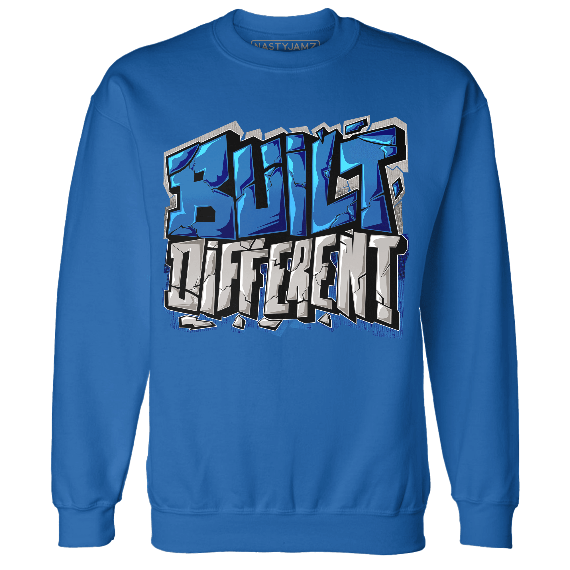 Industrial Blue 4s Sweatshirt Match Built Different - NastyJamz