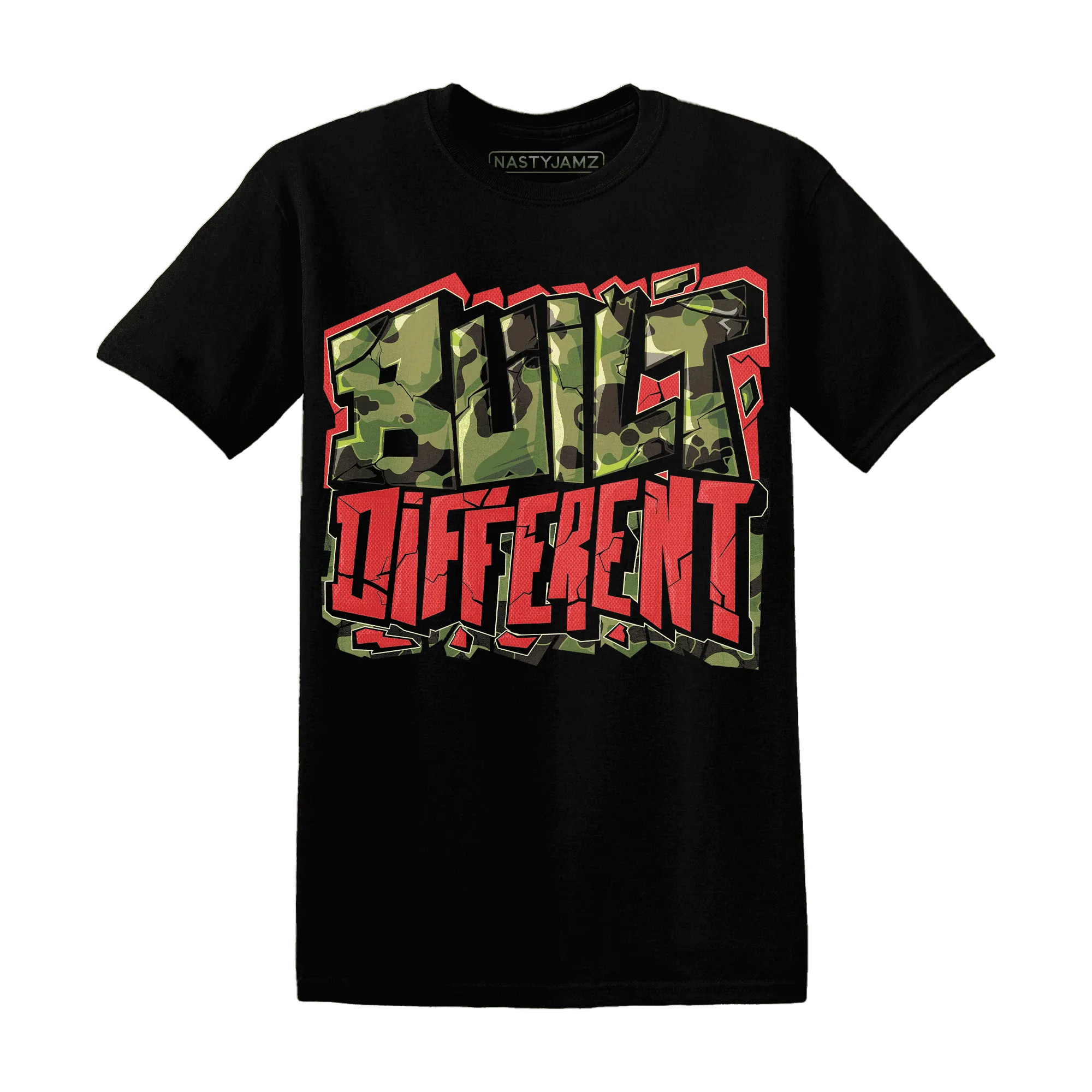 AM-90-Dark-Sage-Solar-Red-NastyJamz-T-Shirt-Match-Built-Different