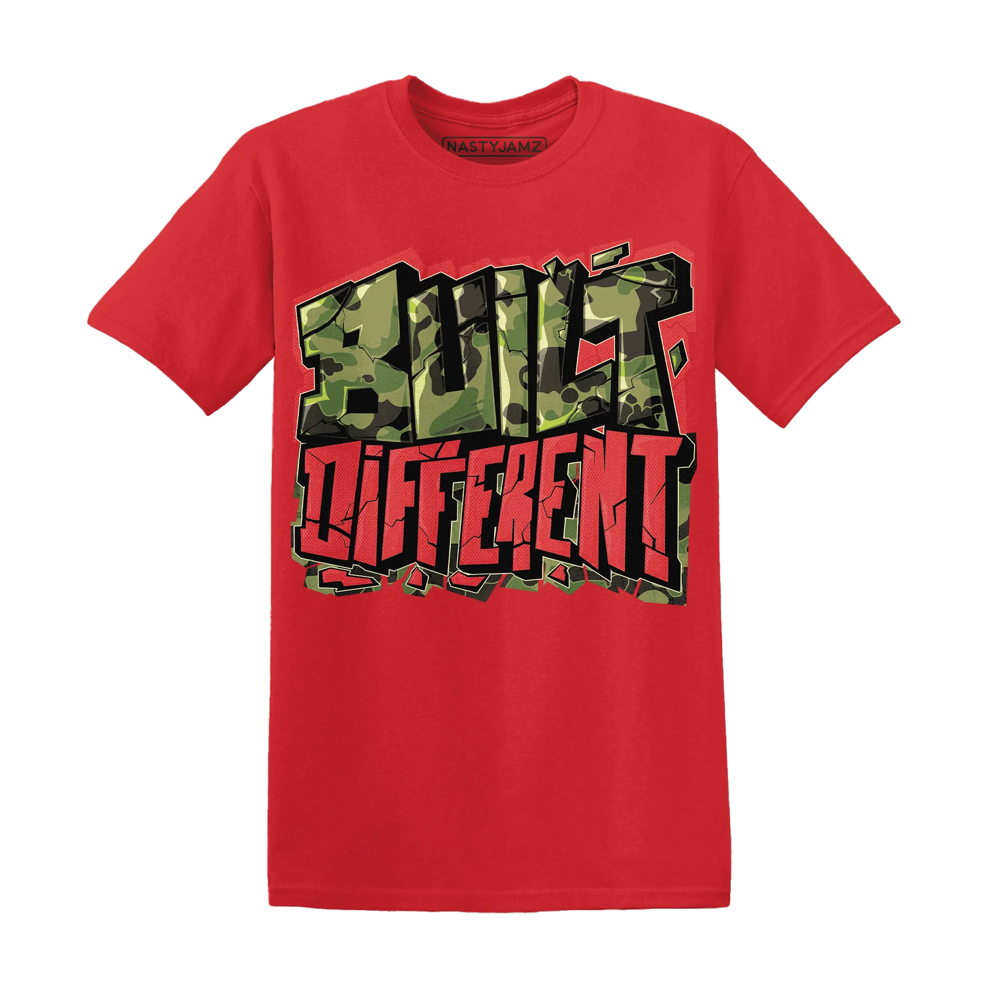 AM-90-Dark-Sage-Solar-Red-NastyJamz-T-Shirt-Match-Built-Different
