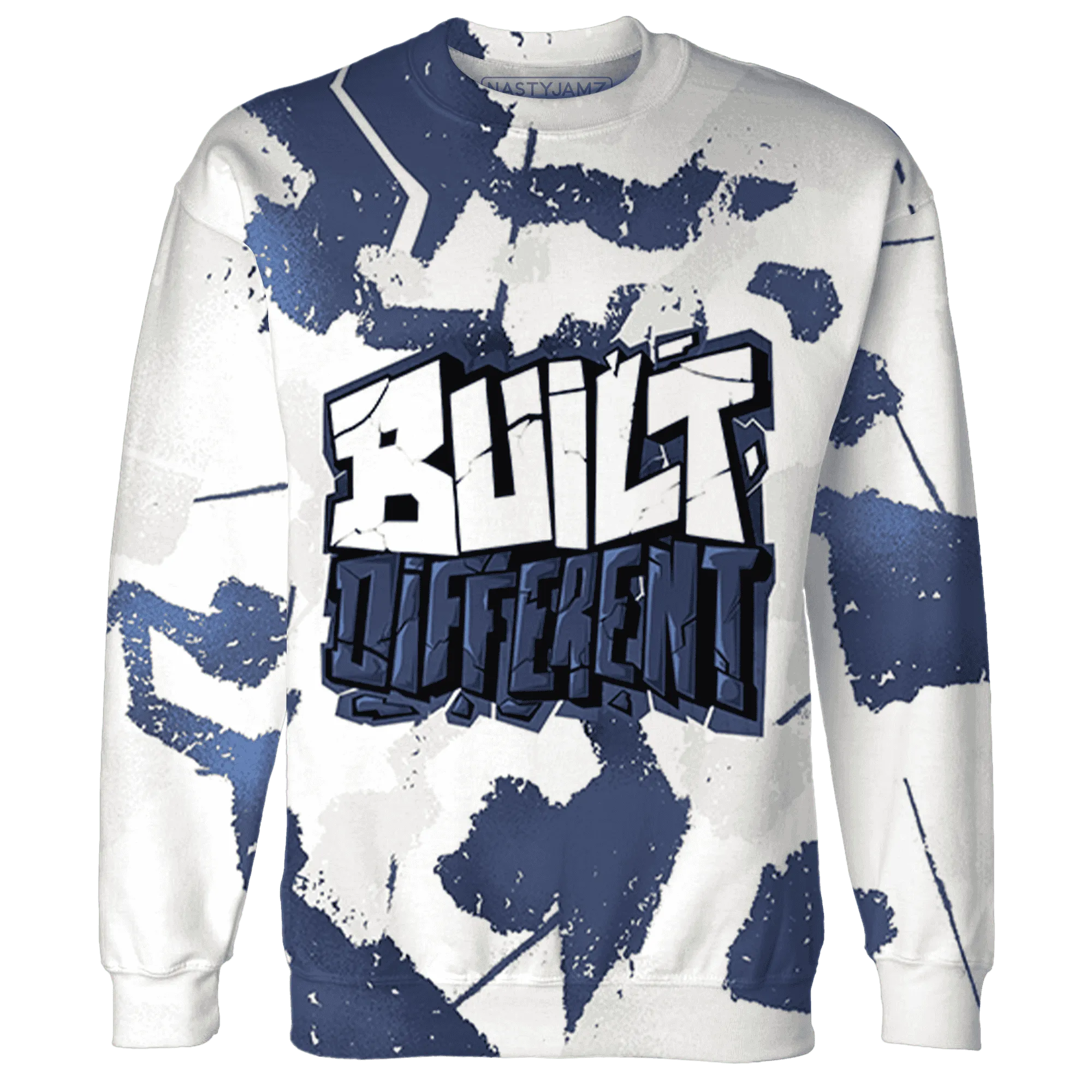 Low-Diffused-Blue-11s-Sweatshirt-Match-Built-Different-3D-Broken