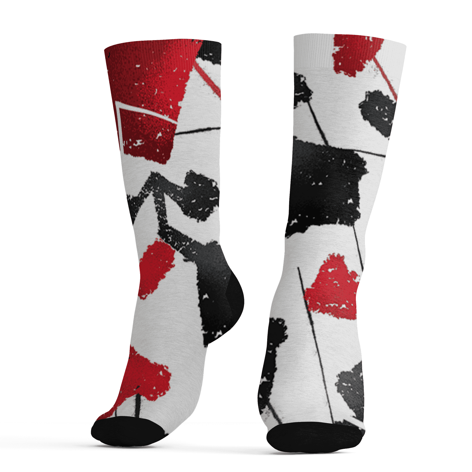 Retro Red Taxi 12s Socks Match Built Different 3D All-Over Print Broken - NastyJamz