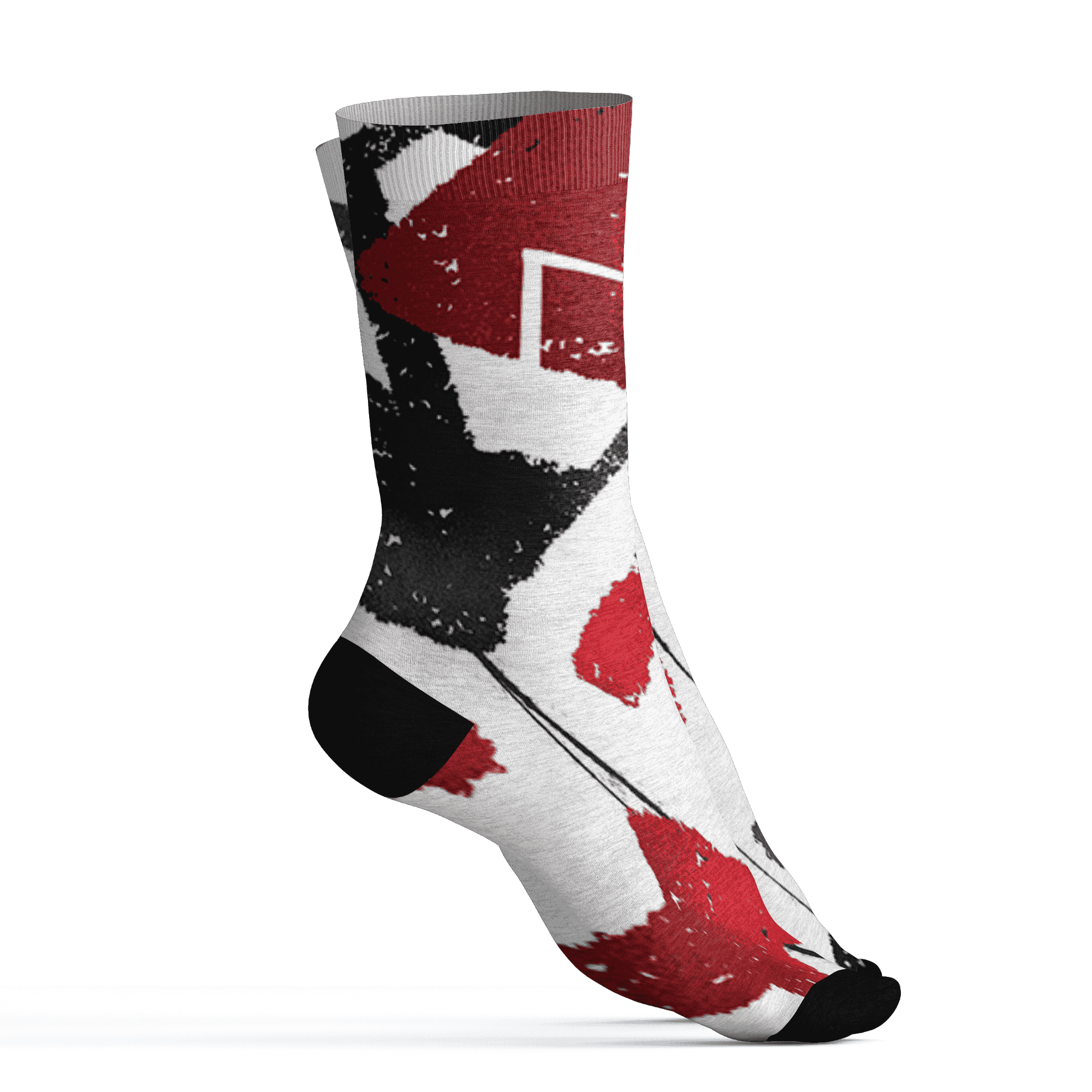 Retro Red Taxi 12s Socks Match Built Different 3D All-Over Print Broken - NastyJamz