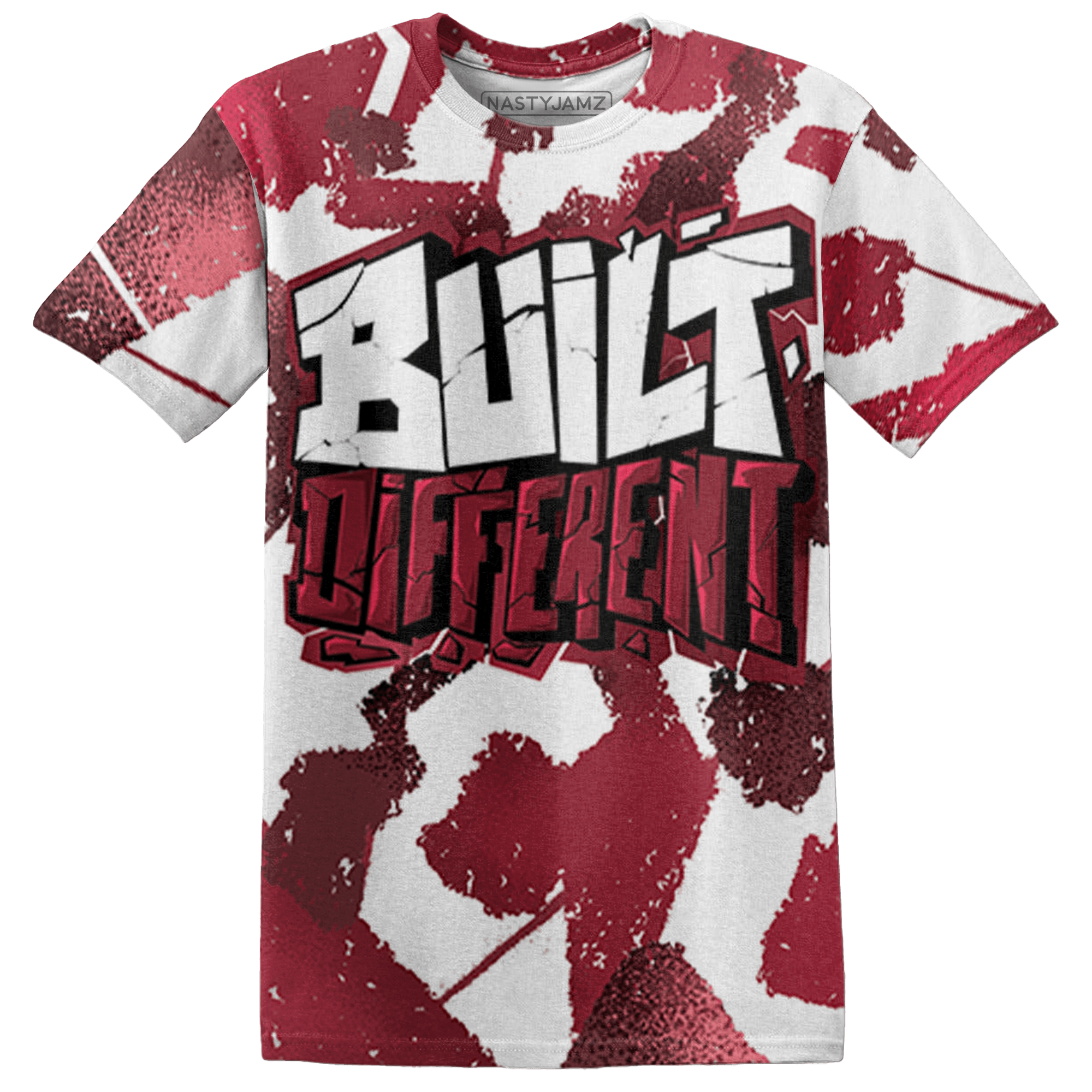 High 85 Metallic Burgundy 1s T Shirt Match Built Different 3D All-Over Print Broken - NastyJamz