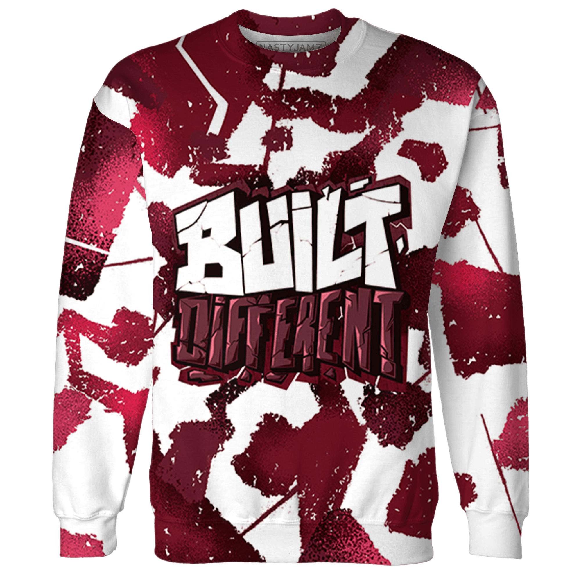 High White Team Red 1s Sweatshirt Match Built Different 3D All-Over Print Broken - NastyJamz