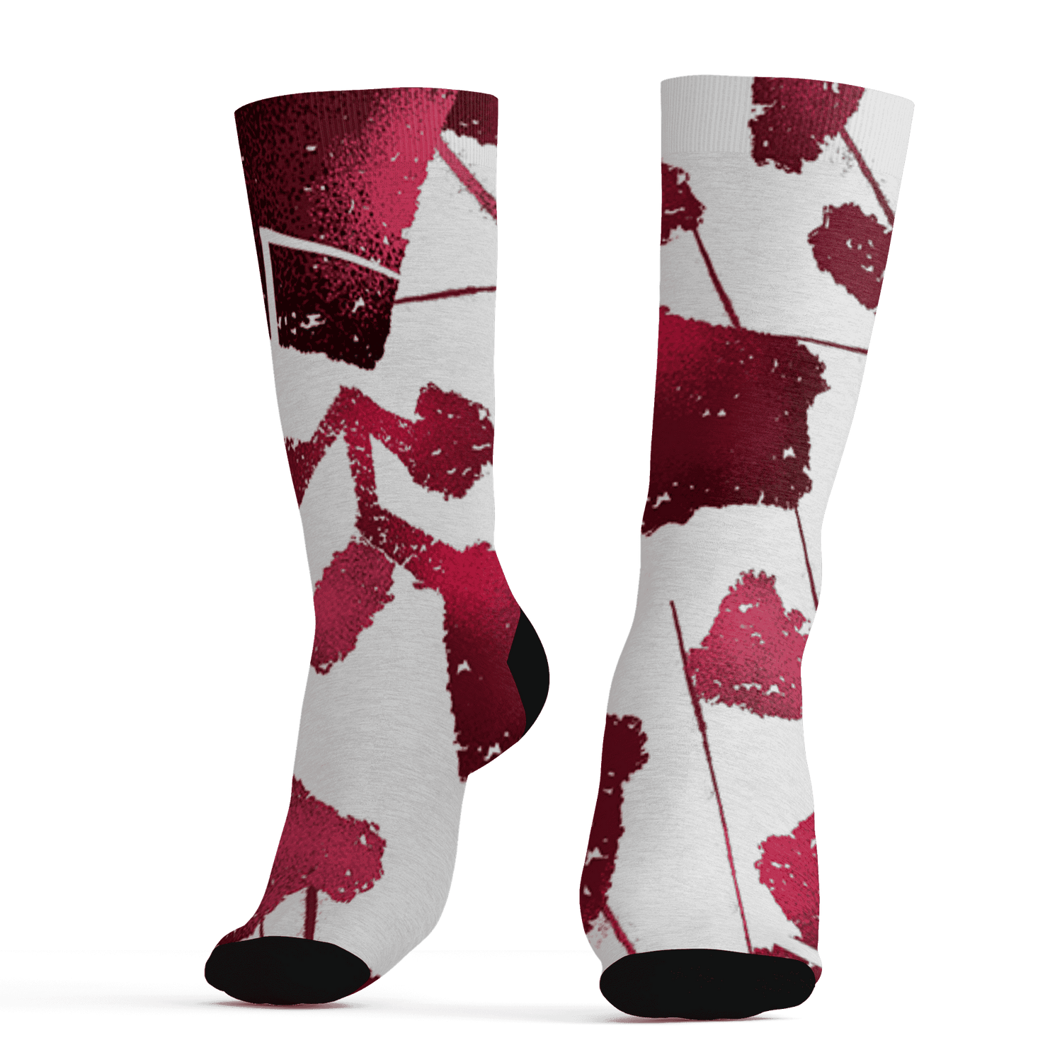 High White Team Red 1s Socks Match Built Different 3D All-Over Print Broken - NastyJamz