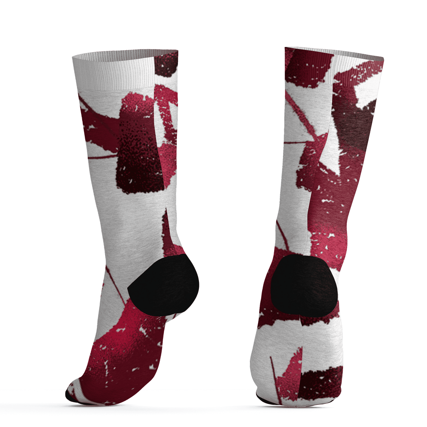 High White Team Red 1s Socks Match Built Different 3D All-Over Print Broken - NastyJamz