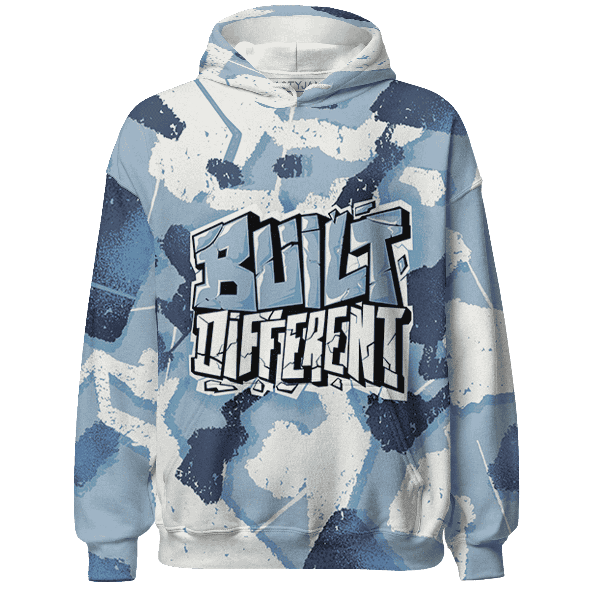 Mid Diffused Blue Grey 1s Hoodie Match Built Different 3D All-Over Print Broken - NastyJamz