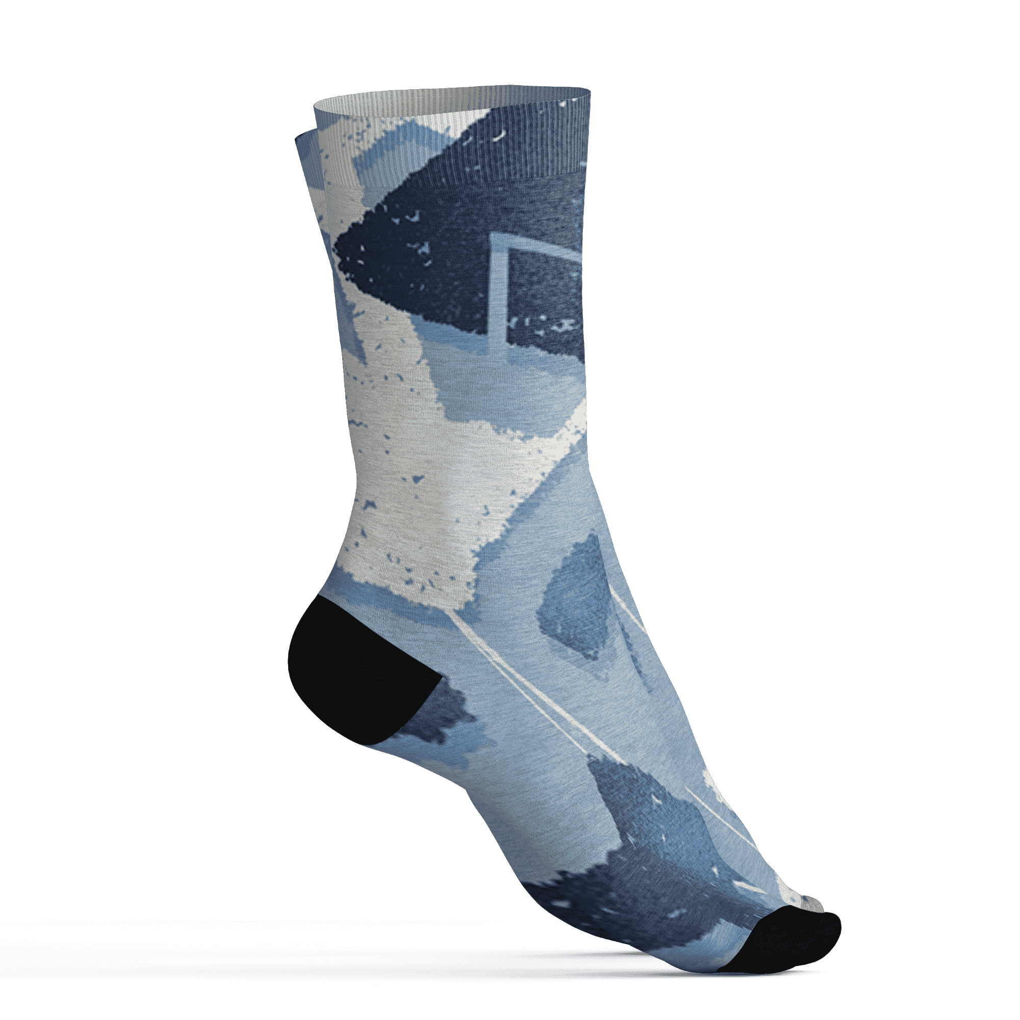 Mid Diffused Blue Grey 1s Socks Match Built Different 3D All-Over Print Broken - NastyJamz