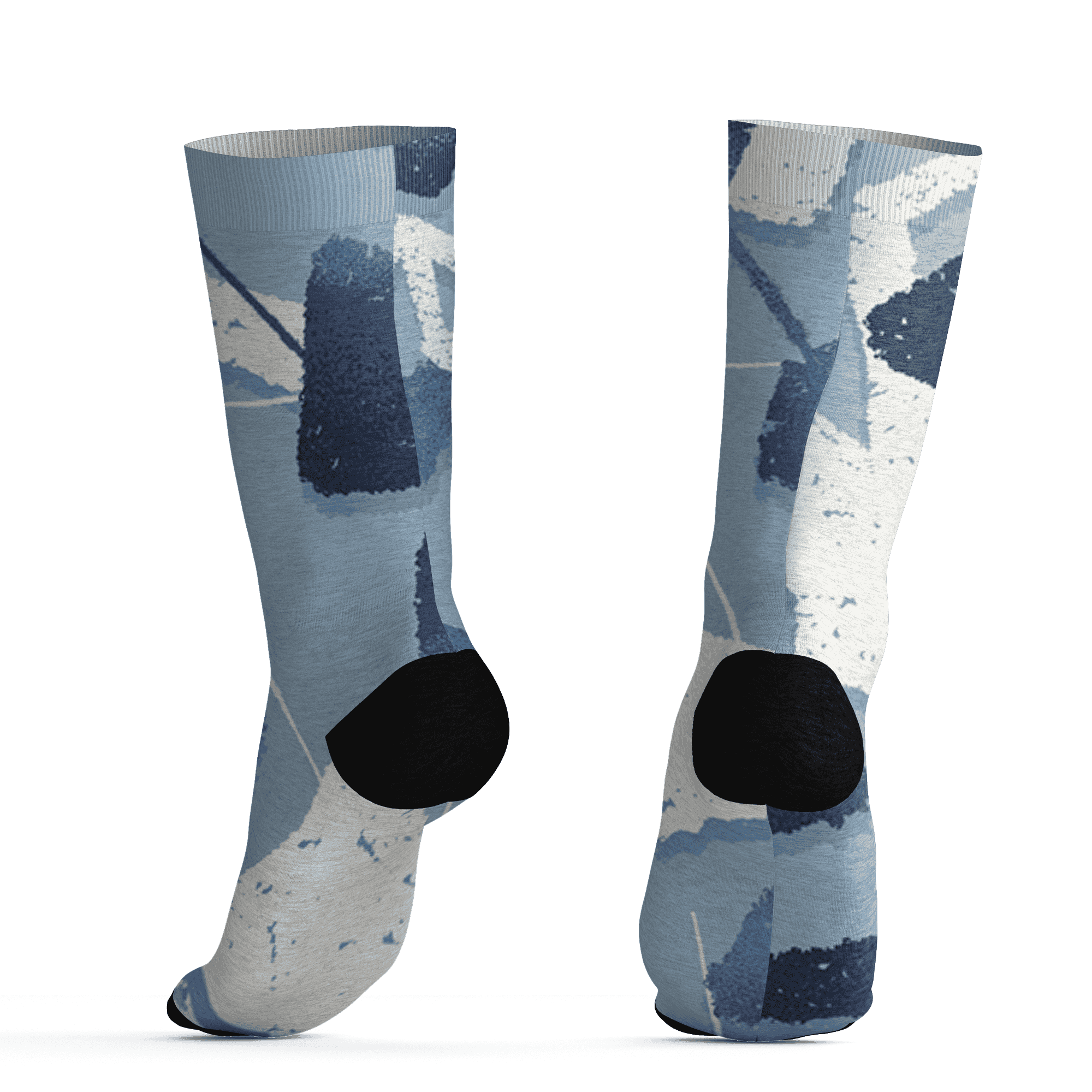 Mid Diffused Blue Grey 1s Socks Match Built Different 3D All-Over Print Broken - NastyJamz
