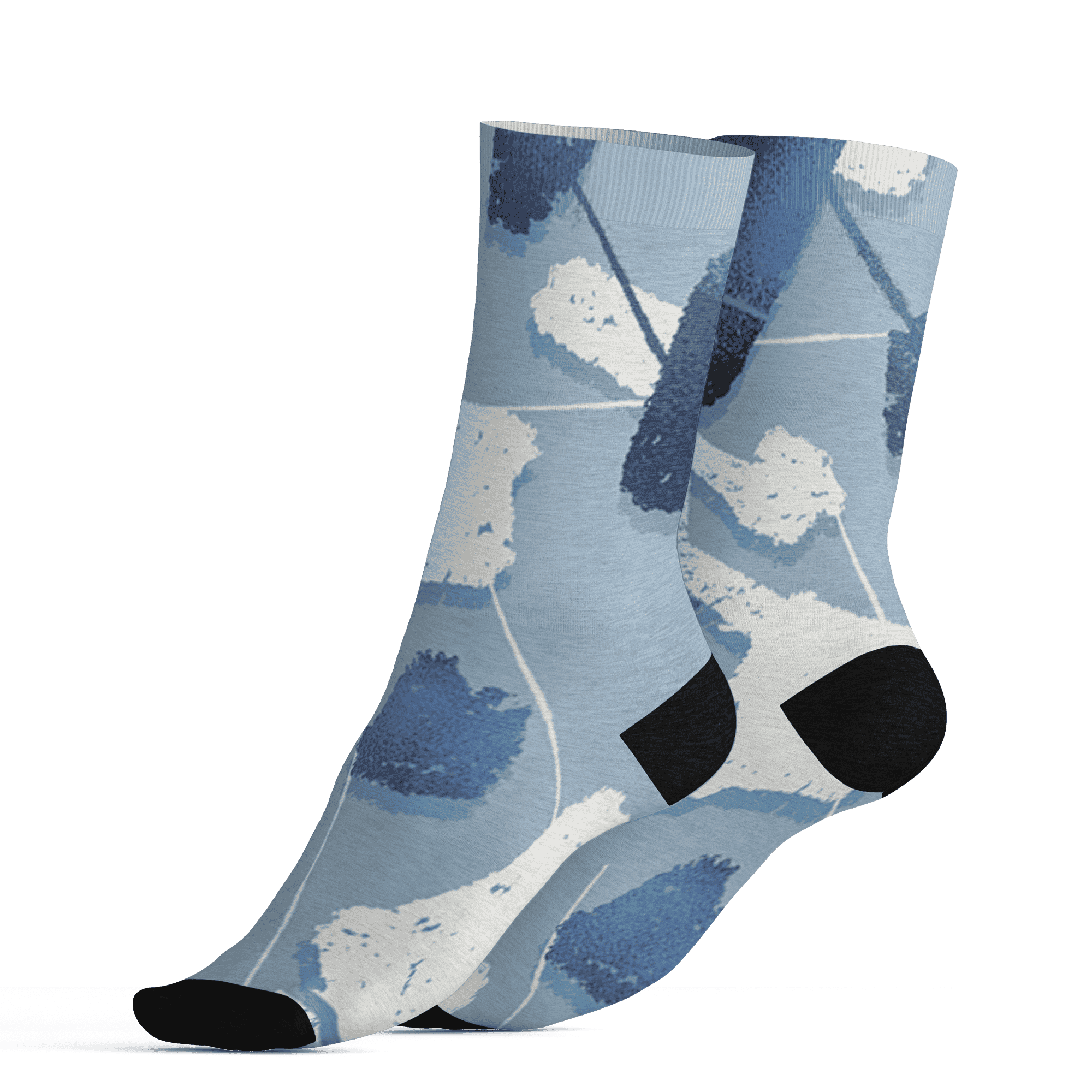 Mid Diffused Blue Grey 1s Socks Match Built Different 3D All-Over Print Broken - NastyJamz