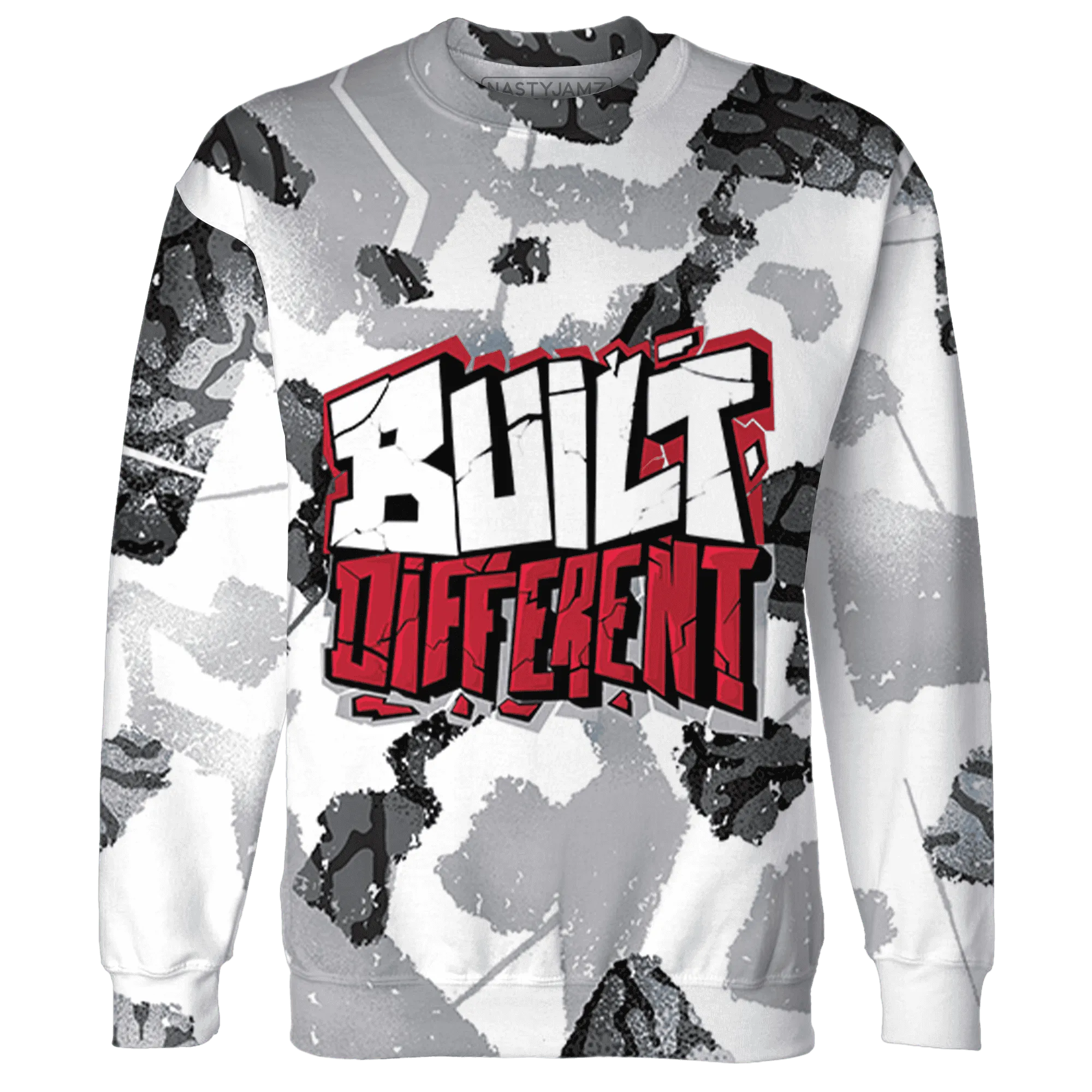 Cement-Grey-3s-Sweatshirt-Match-Built-Different-3D-Broken