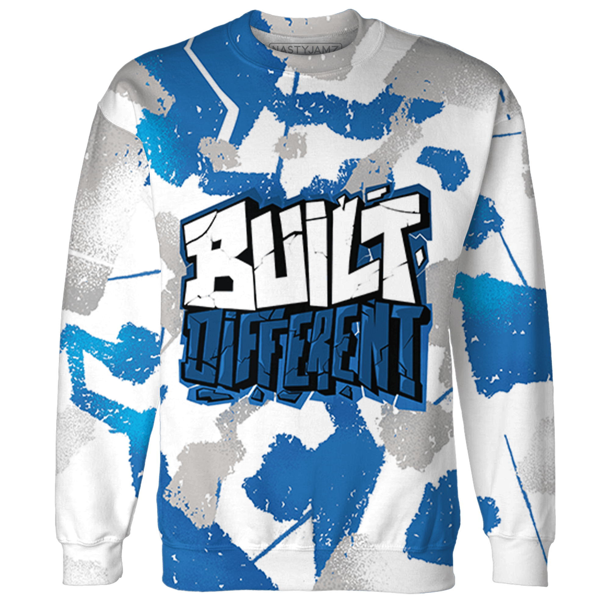 Industrial Blue 4s Hoodie Match Built Different 3D All-Over Print - NastyJamz