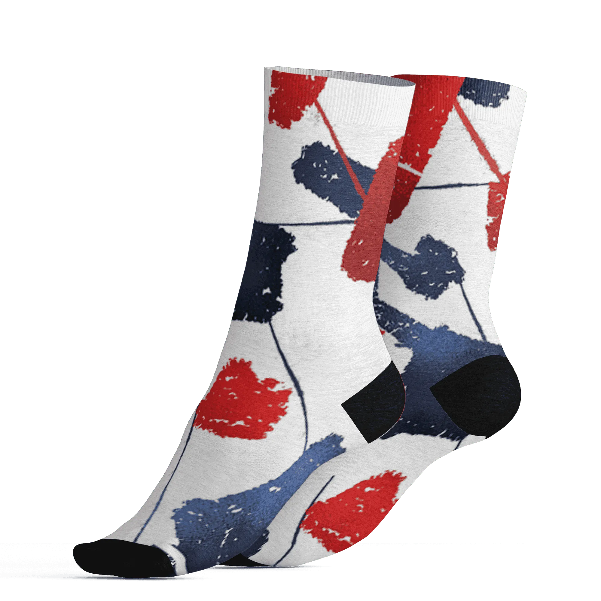 White-Navy-6s-Socks-Match-Built-Different-3D-Broken