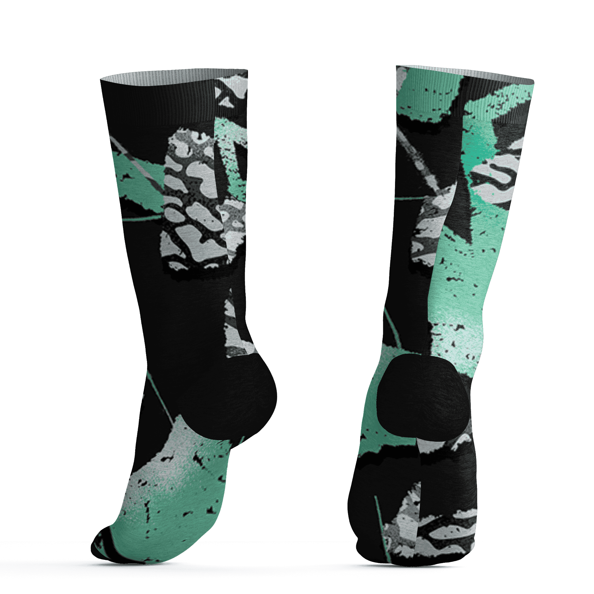 Green Glow 3s Socks Match Built Different 3D All-Over Print Broken - NastyJamz
