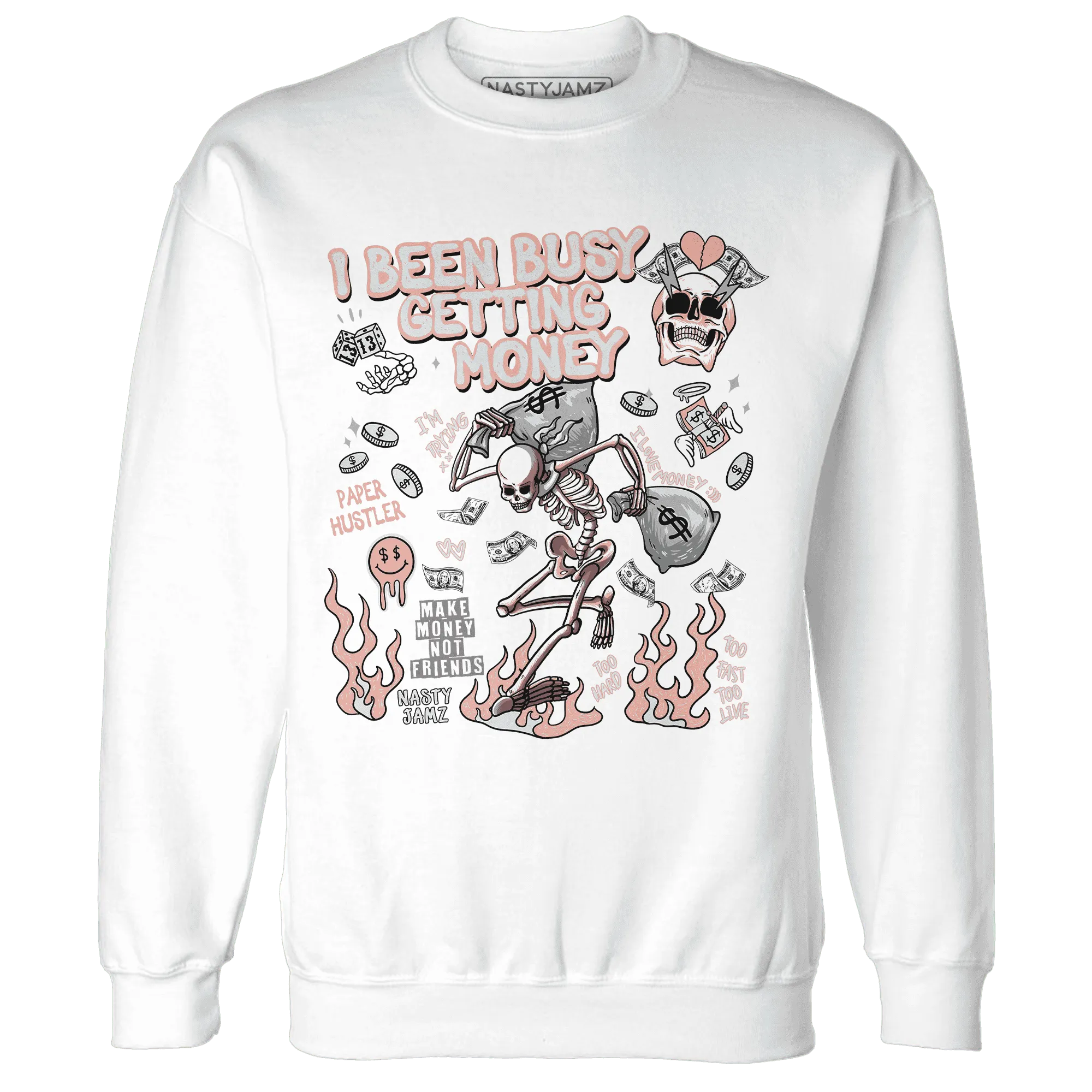 Dunk-Low-Glacier-Blue-Arctic-Orange-NastyJamz-Sweatshirt-Match-Busy-Getting-Money-Skull