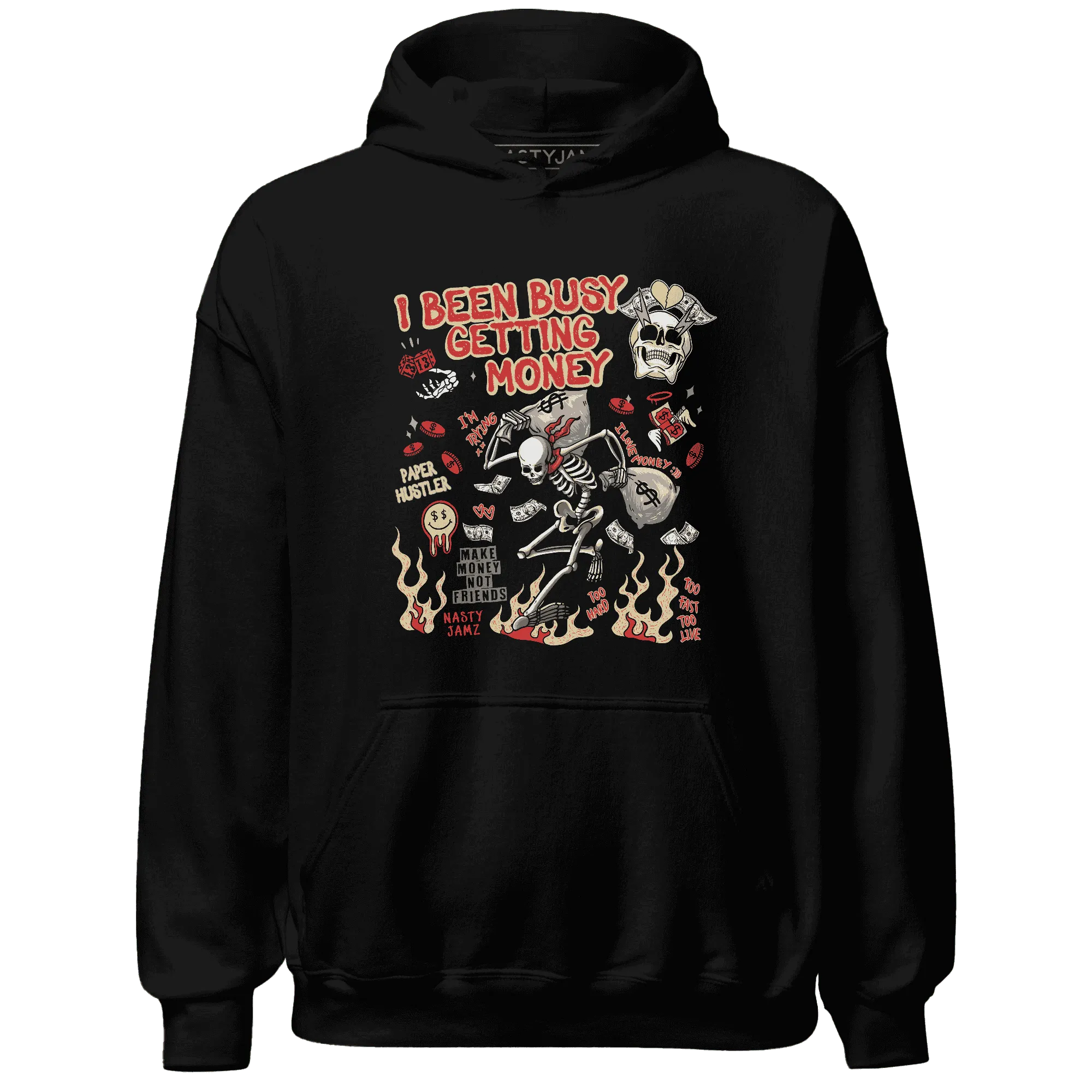 Dunk-Strawberry-Waffle-NastyJamz-Hoodie-Match-Busy-Getting-Money-Skull