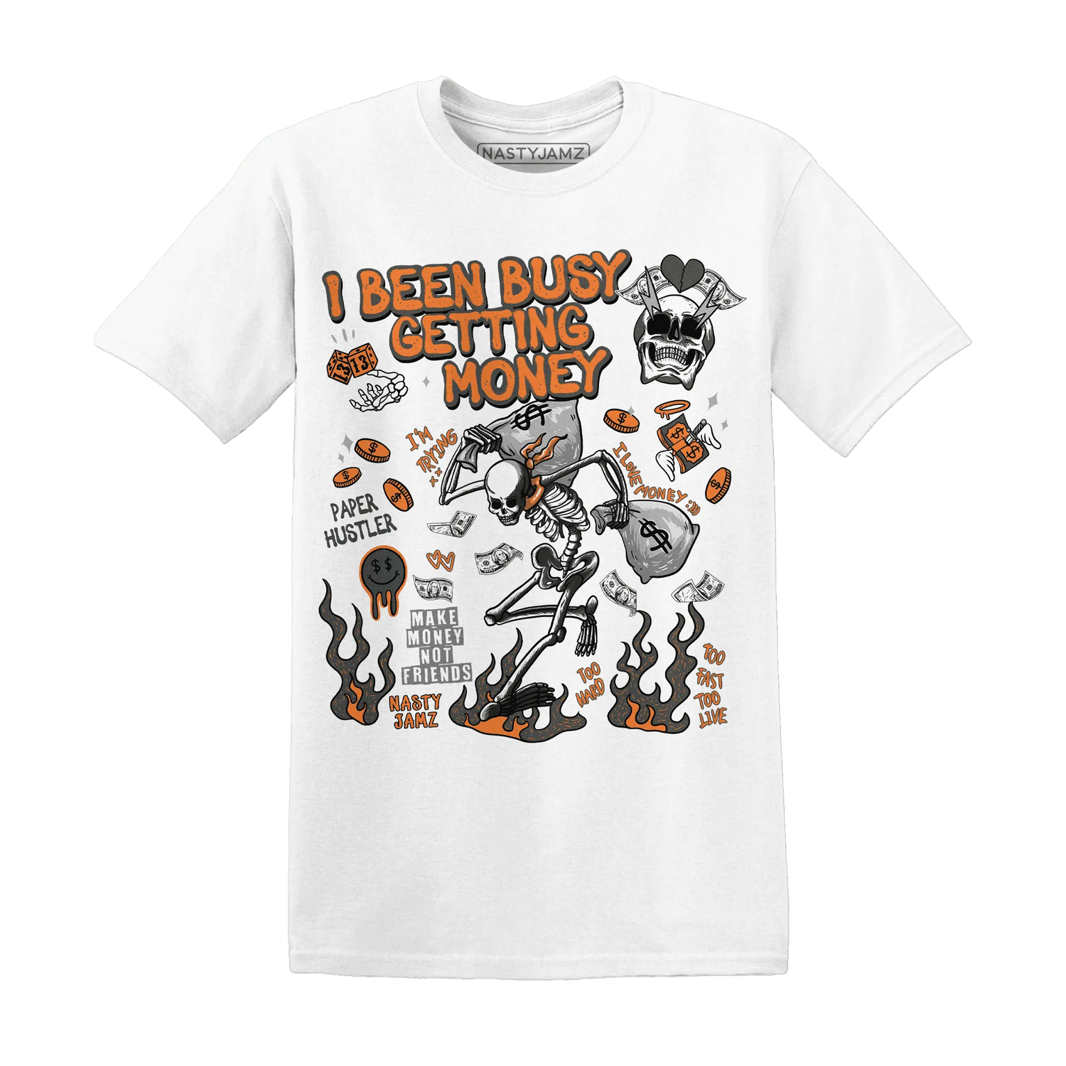Fear-Pack-3s-NastyJamz-T-Shirt-Match-Busy-Getting-Money-Skull