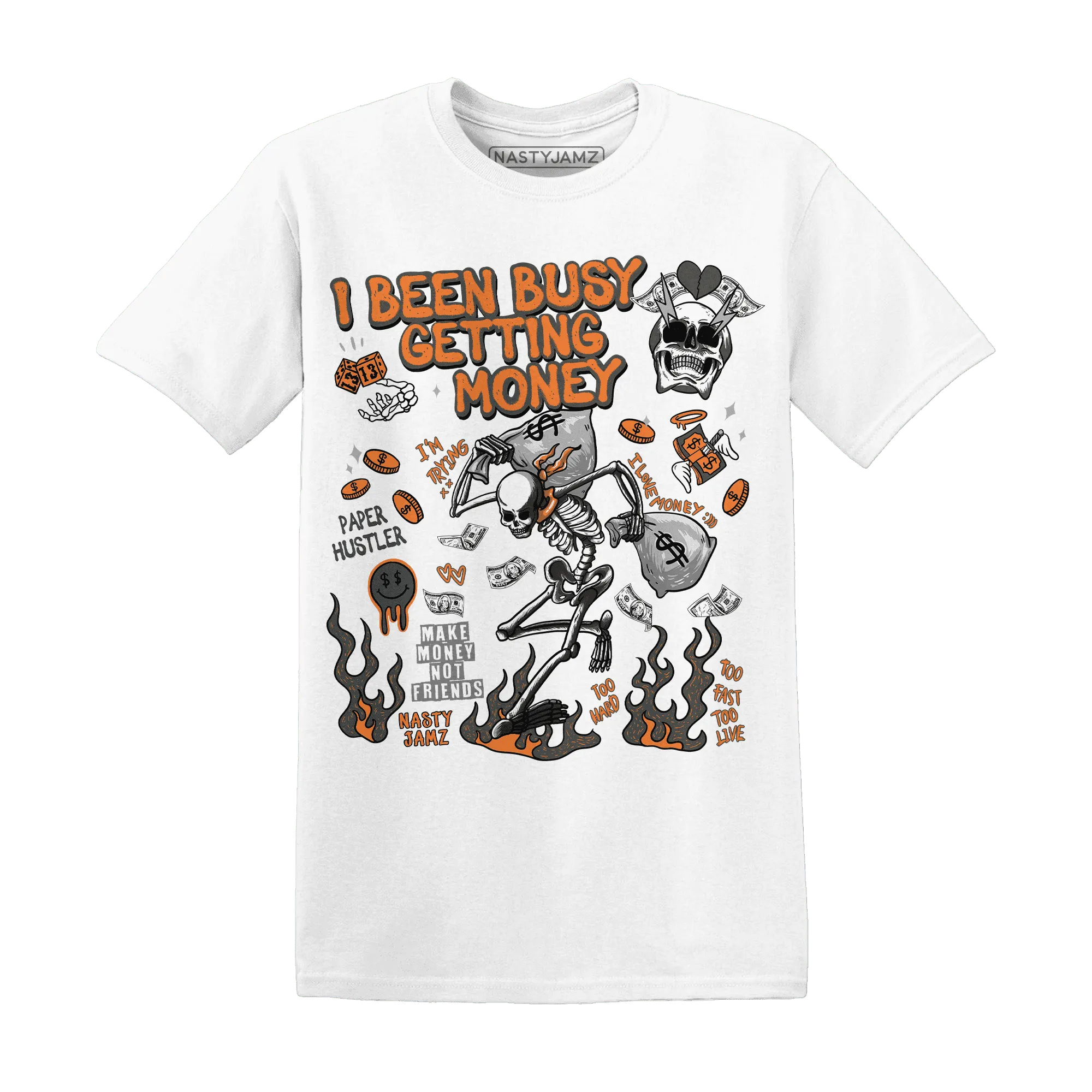 Fear-Pack-3s-NastyJamz-T-Shirt-Match-Busy-Getting-Money-Skull