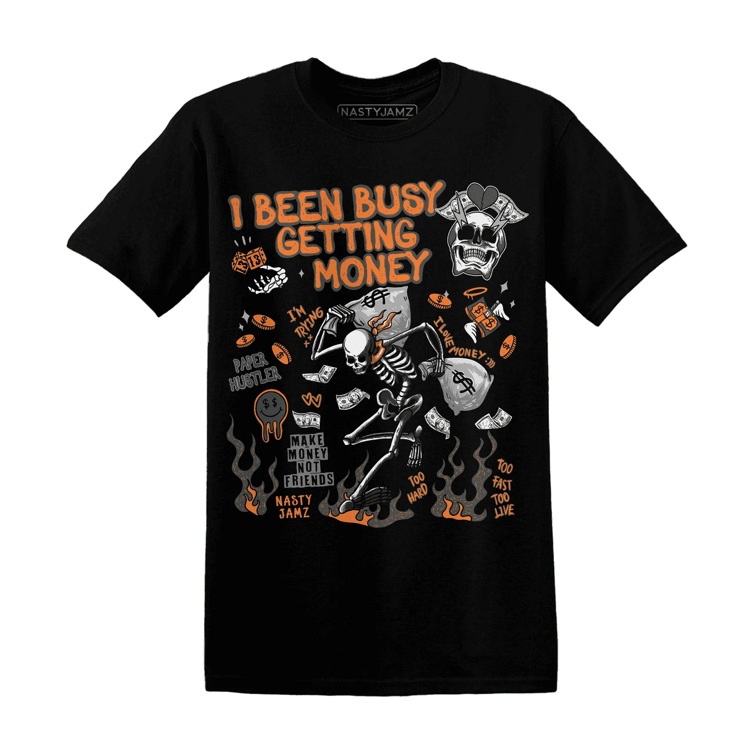 Fear-Pack-3s-NastyJamz-T-Shirt-Match-Busy-Getting-Money-Skull