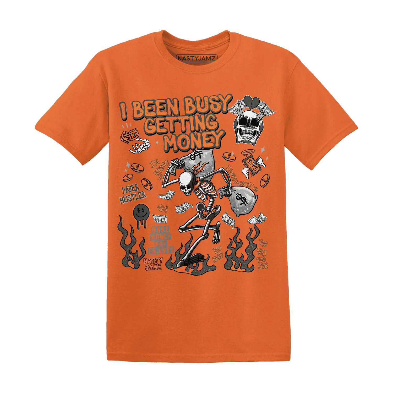 Fear-Pack-3s-NastyJamz-T-Shirt-Match-Busy-Getting-Money-Skull
