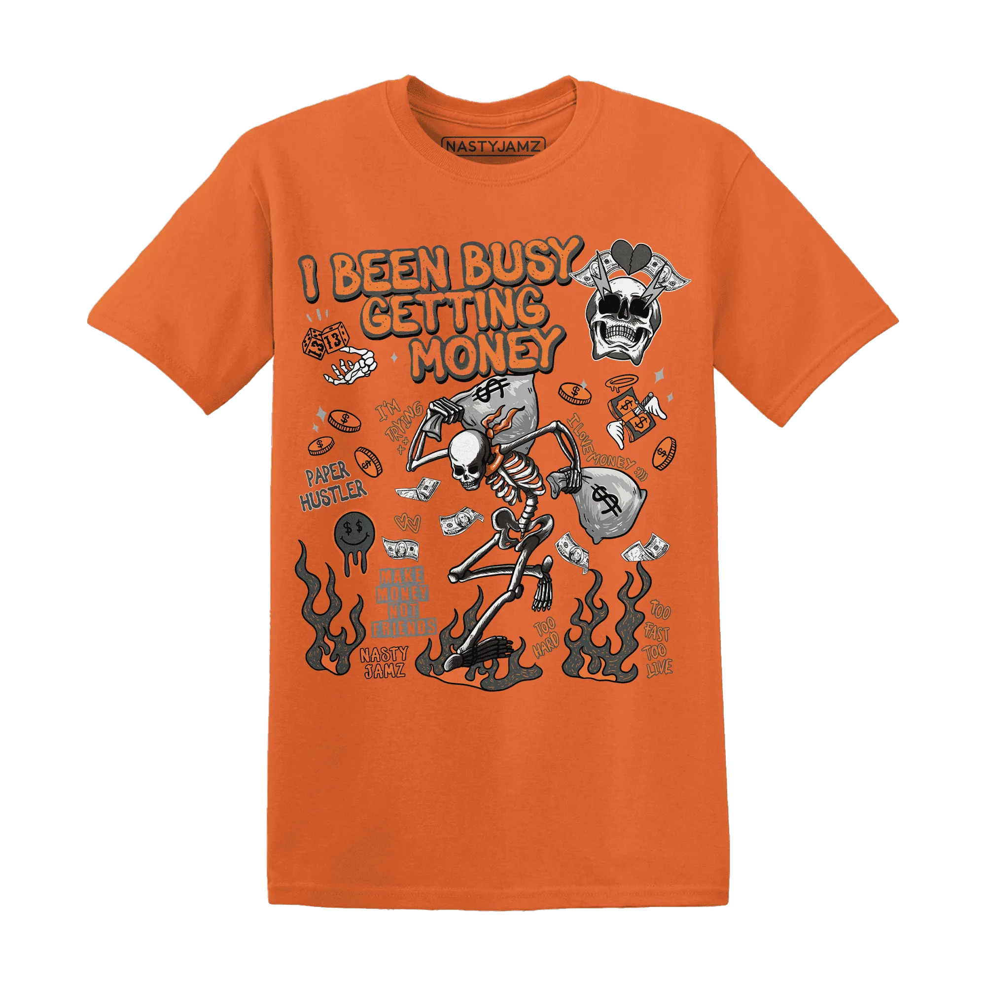 Fear-Pack-3s-NastyJamz-T-Shirt-Match-Busy-Getting-Money-Skull
