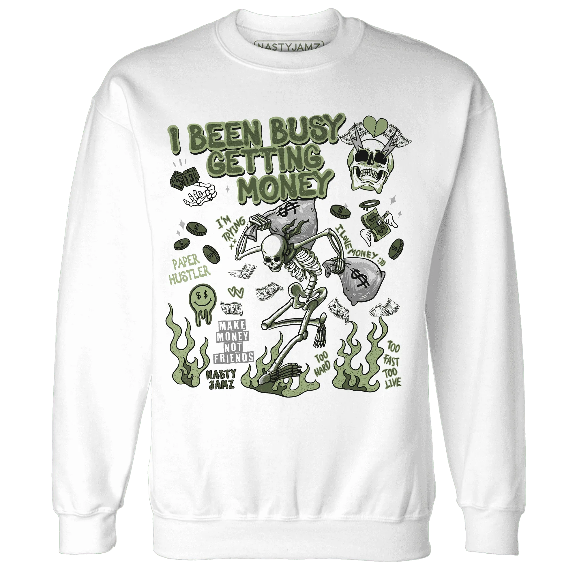 VaporMax-Plus-Alligator-NastyJamz-Sweatshirt-Match-Busy-Getting-Money-Skull