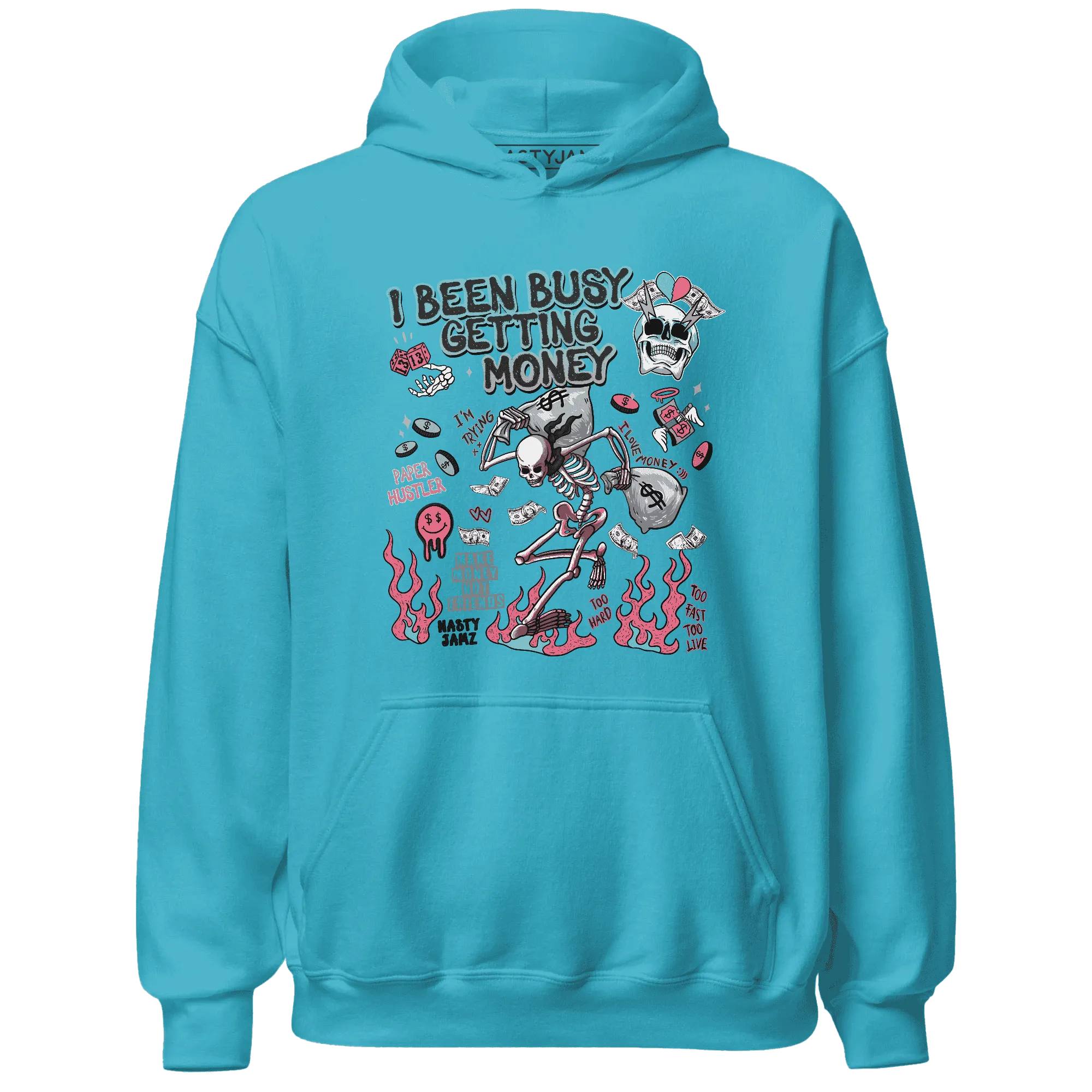 VaporMax-Plus-South-Beach-NastyJamz-Hoodie-Match-Busy-Getting-Money-Skull